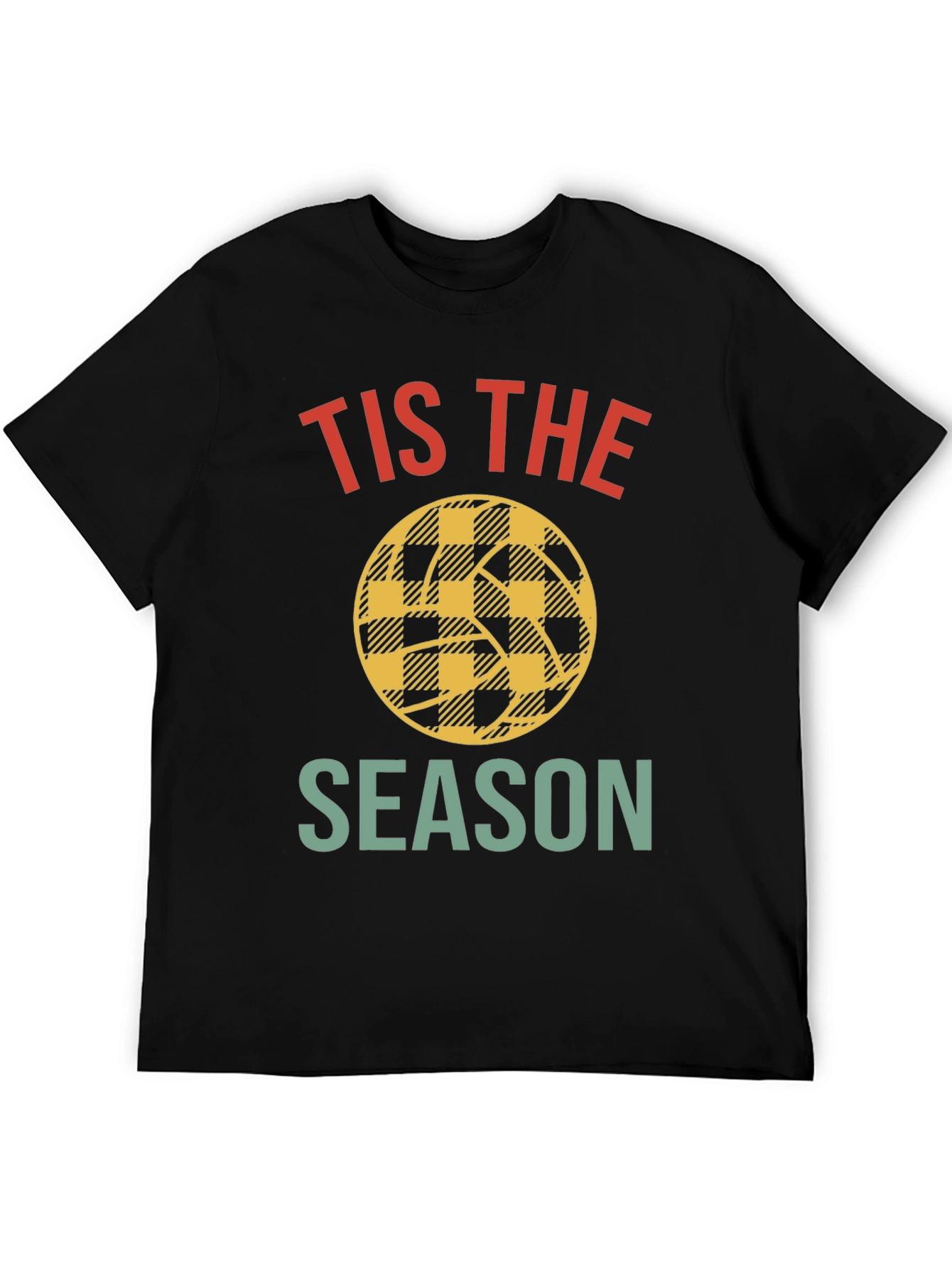 Tis The Season Basketball Plaid Tee