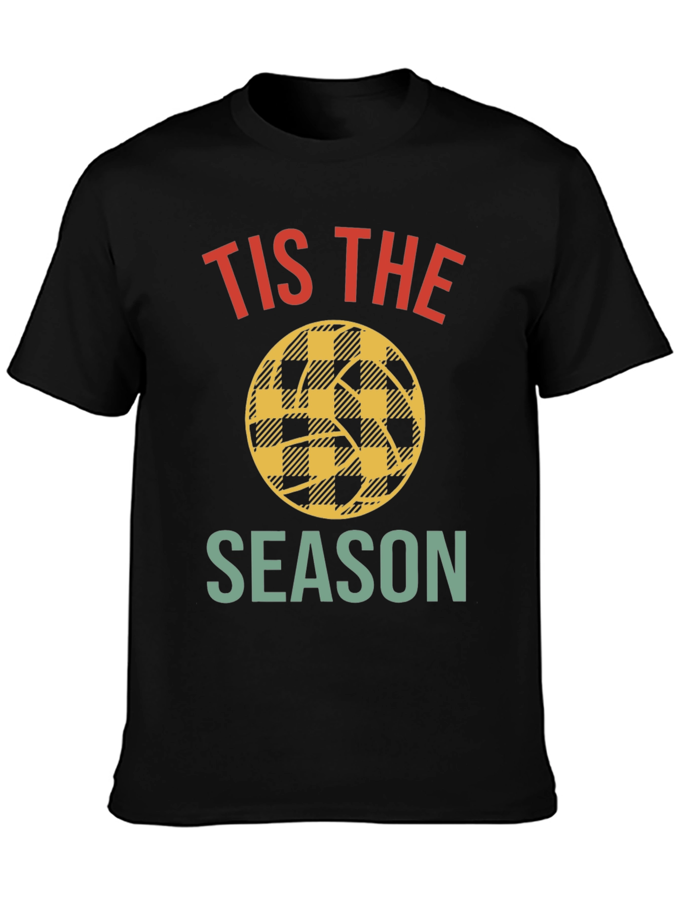 Tis The Season Basketball Plaid Tee