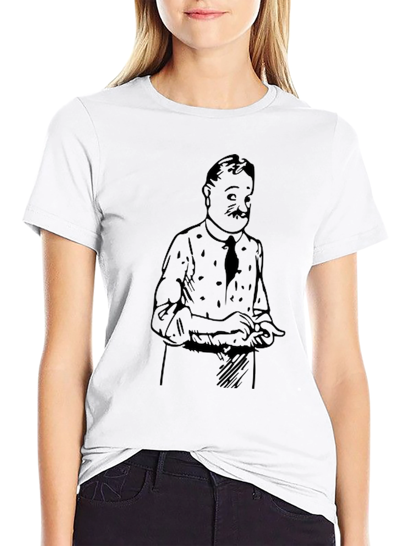 Black Graphic Tee - Cartoon Detective
