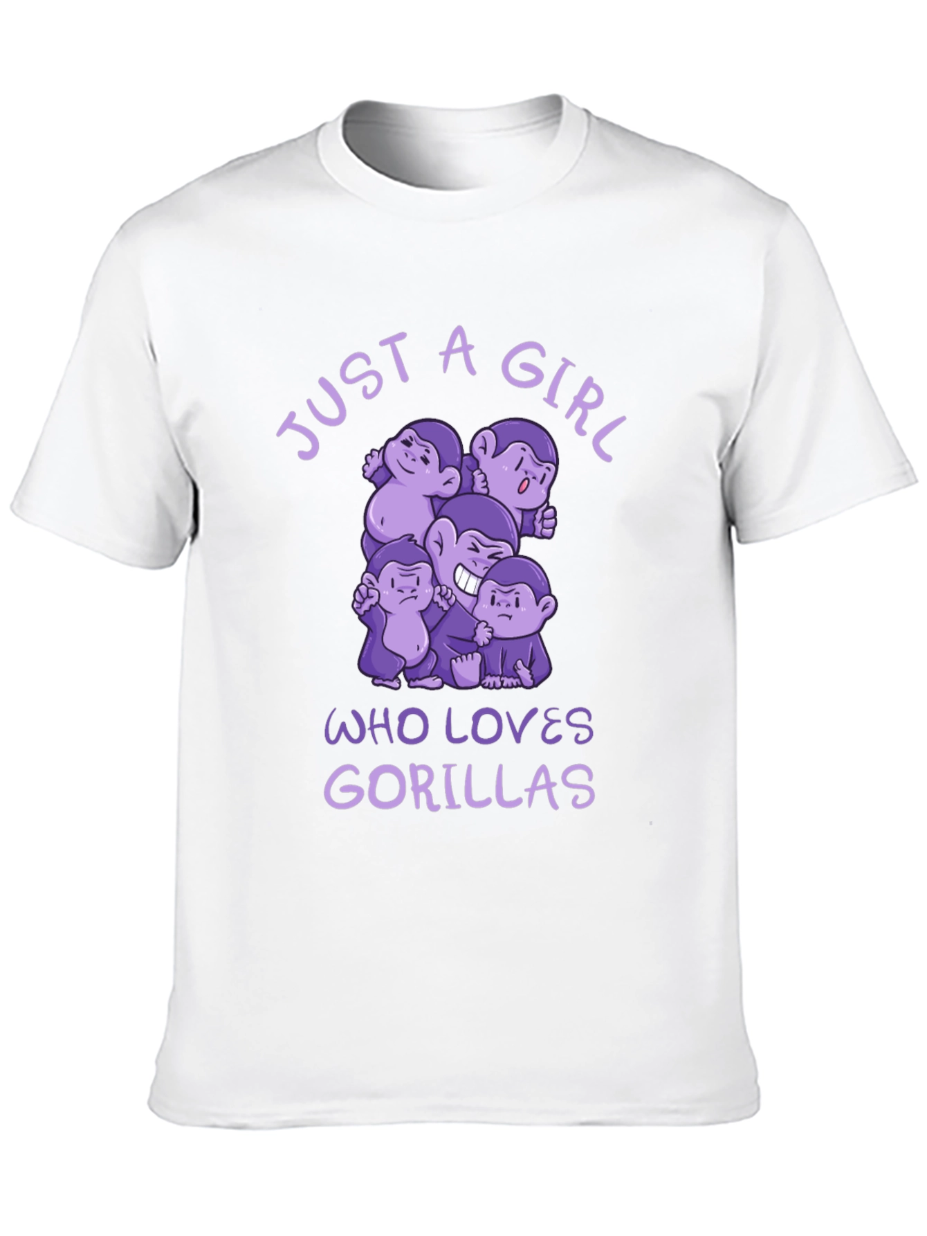 Just A Girl Who Loves Gorillas Black T-Shirt