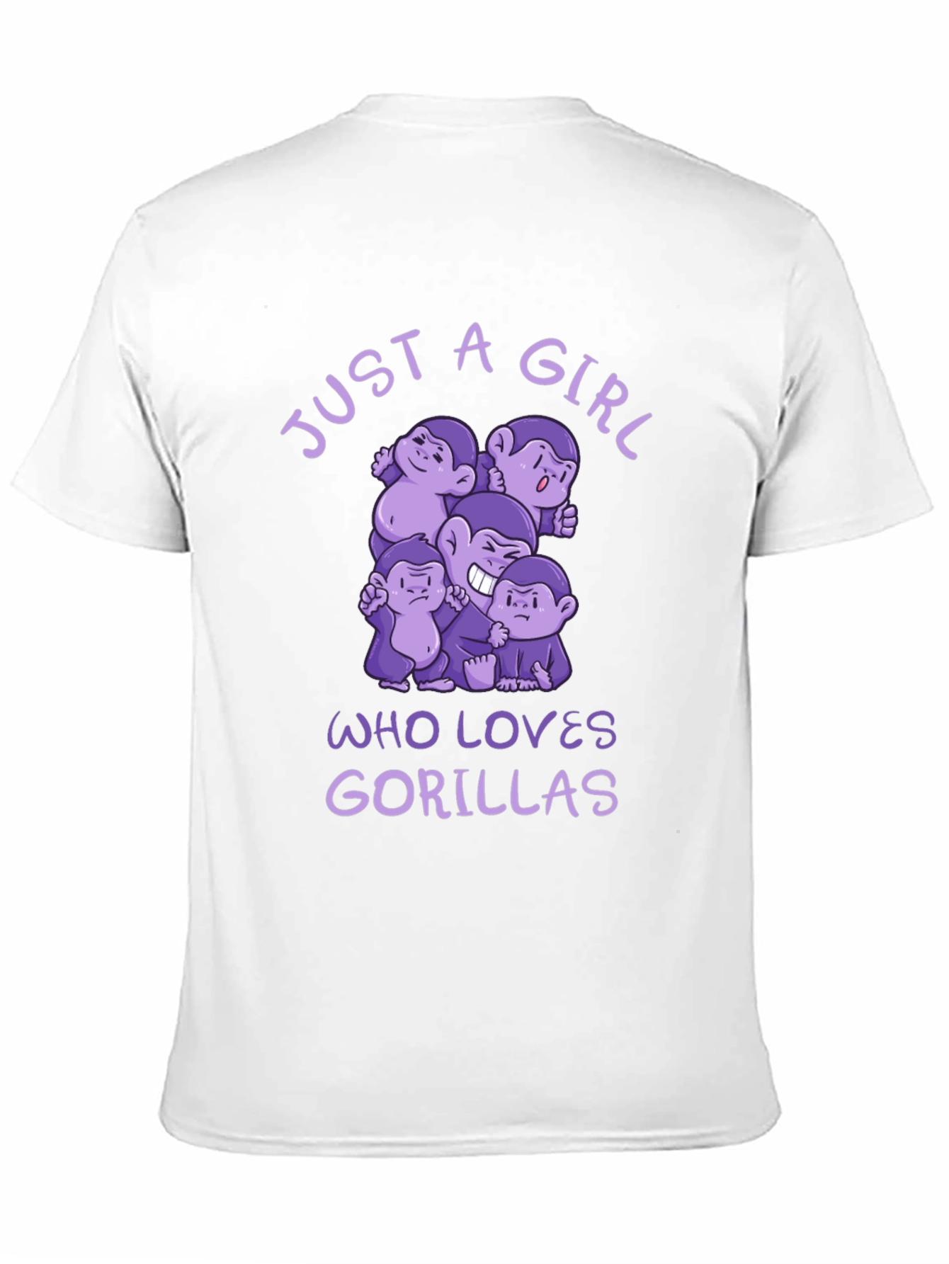 Just A Girl Who Loves Gorillas Black T-Shirt