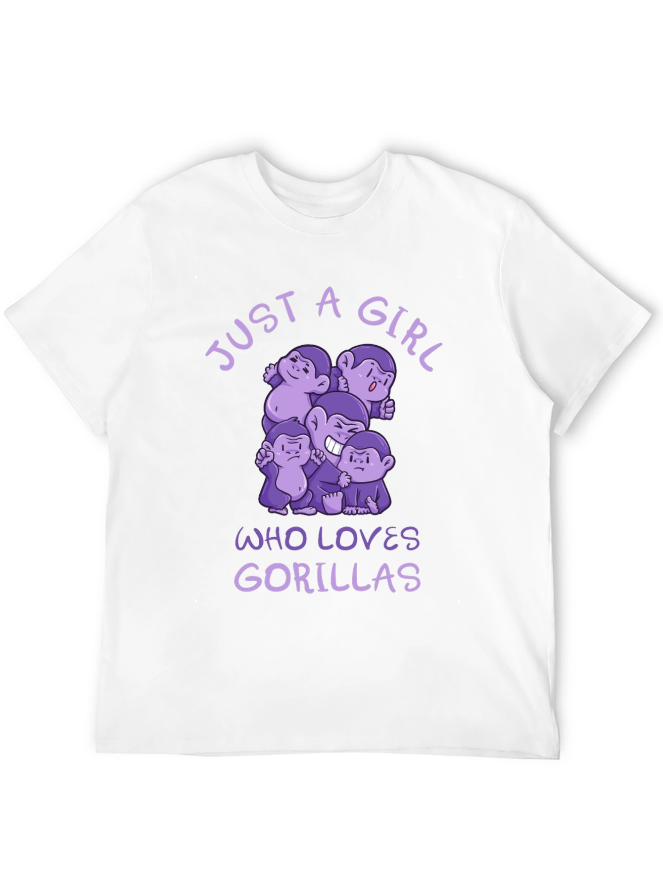 Just A Girl Who Loves Gorillas Black T-Shirt