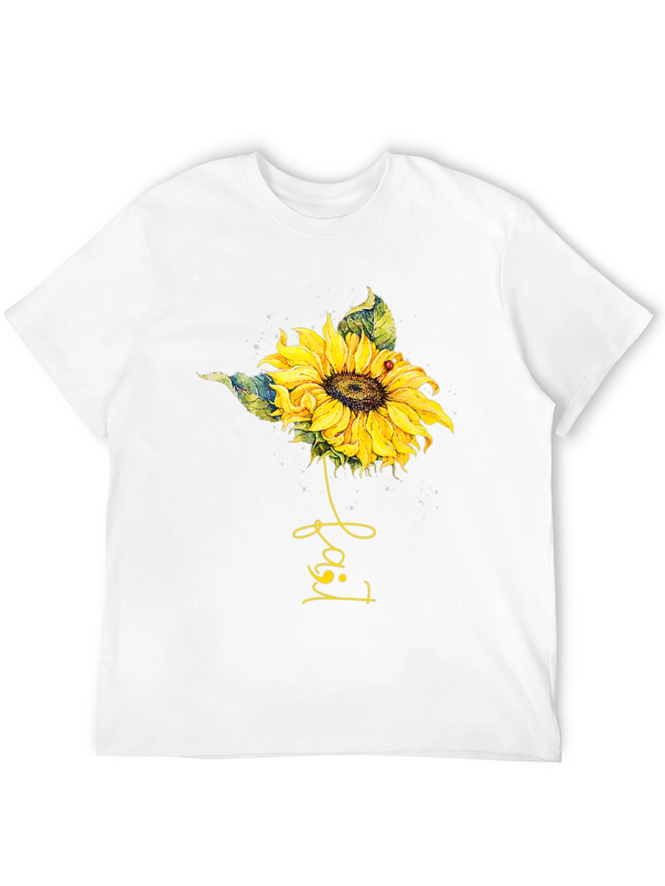 Sunflower Ladybug T-Shirt - Black Cotton Tee