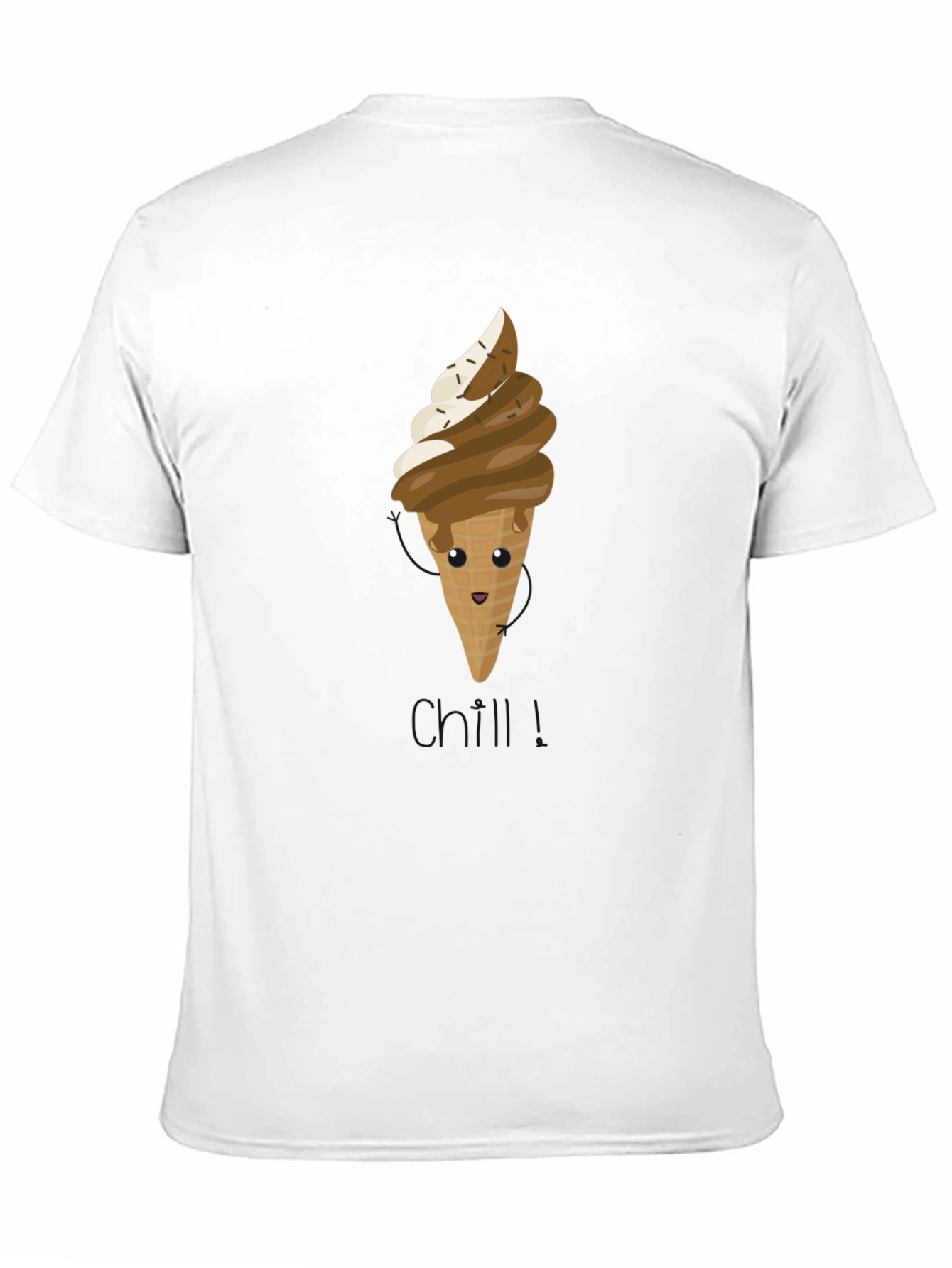 Cute Ice Cream Cone Graphic Tee - Black