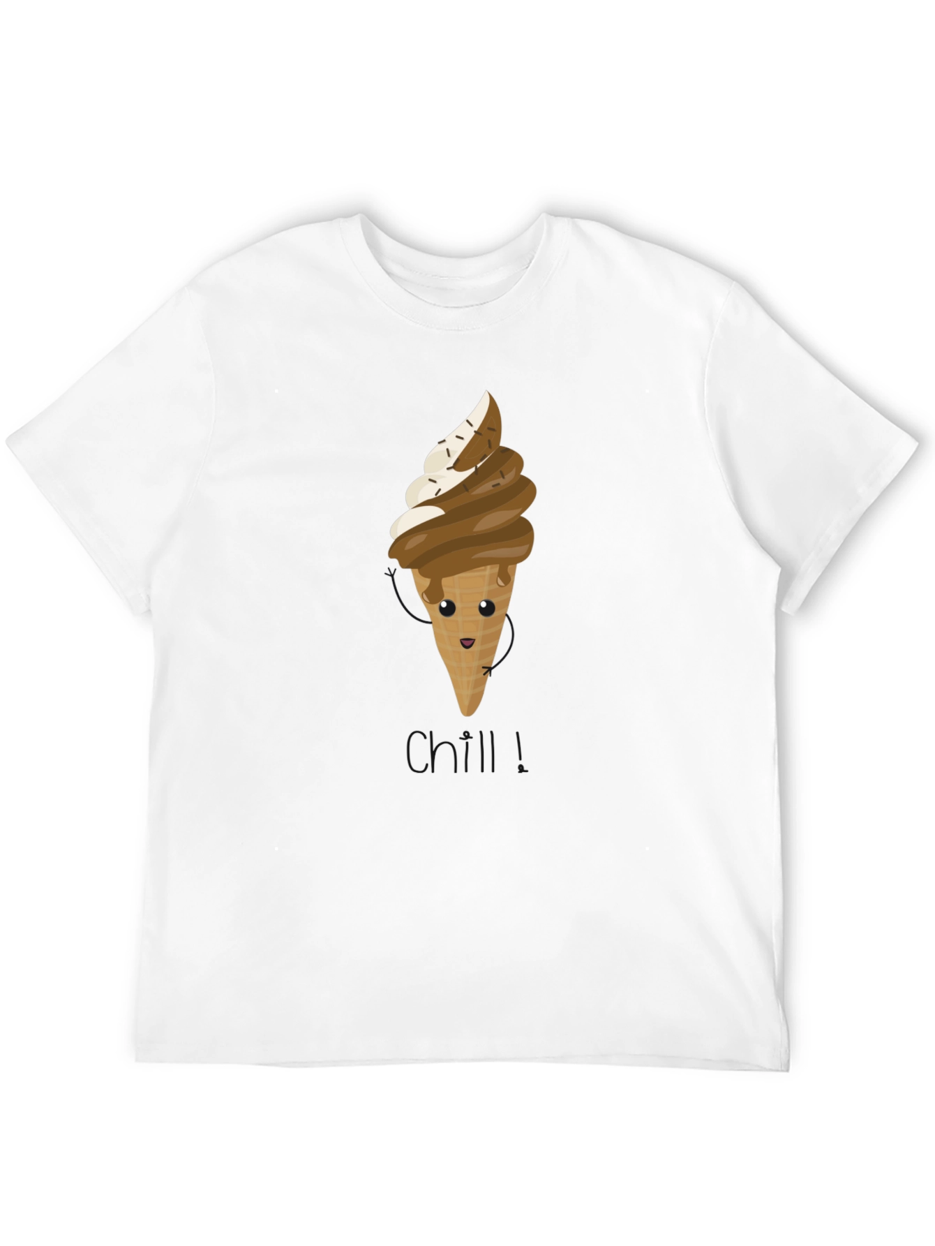 Cute Ice Cream Cone Graphic Tee - Black