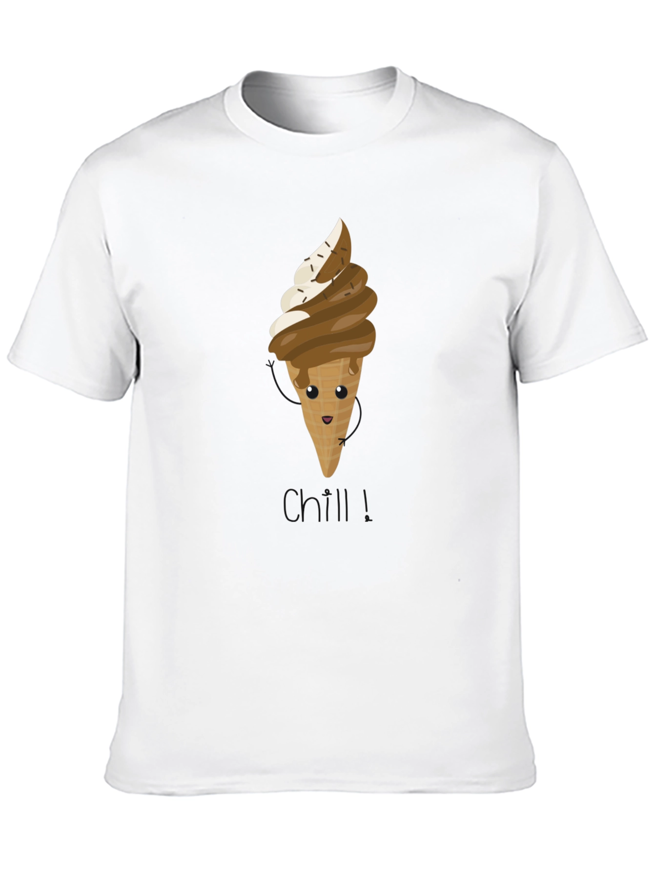 Cute Ice Cream Cone Graphic Tee - Black