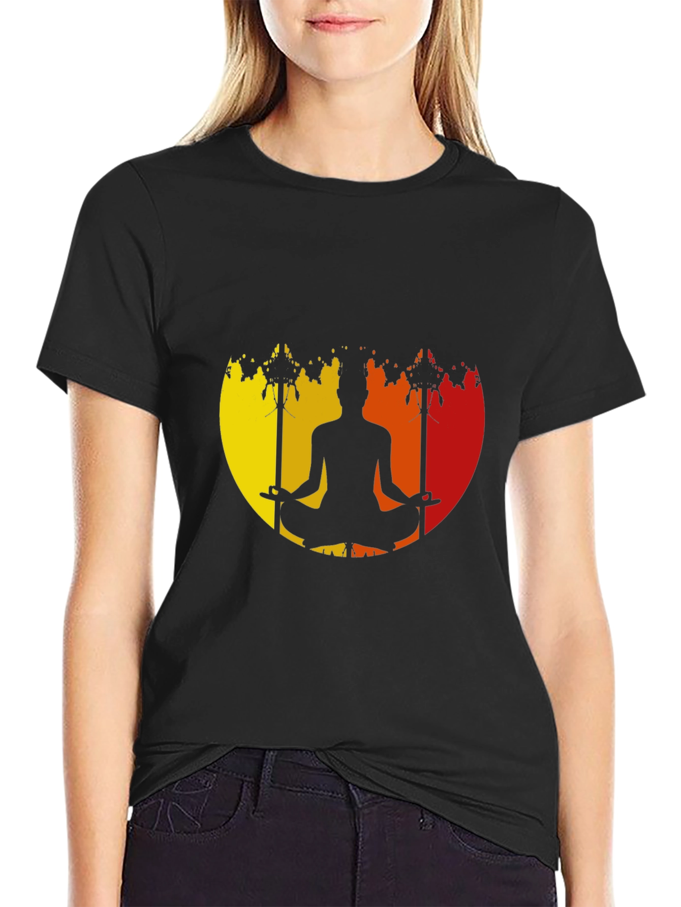Meditate Sunset T-Shirt - Yoga Inspired Graphic Tee