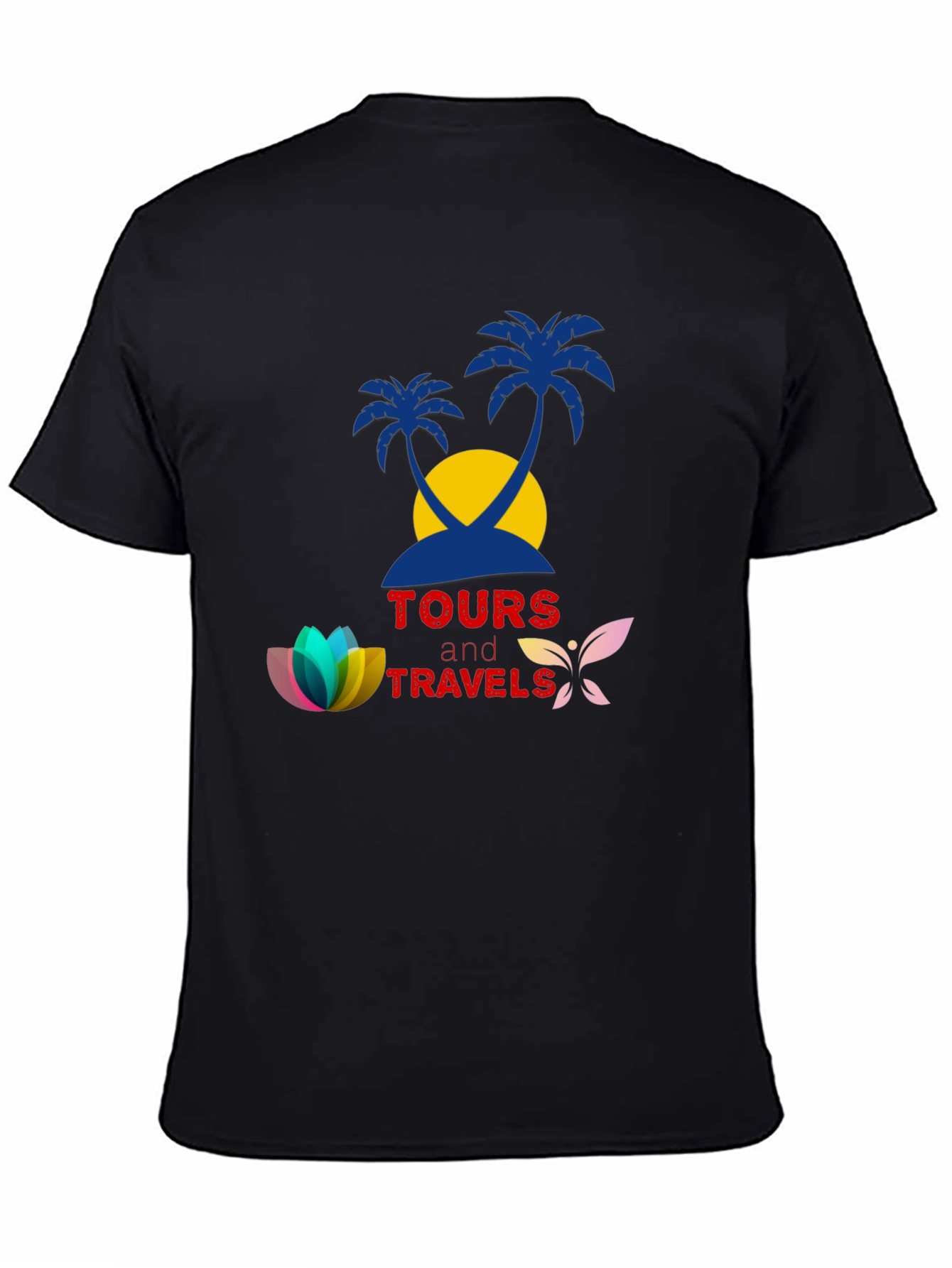 Tours and Travels Black Graphic Tee