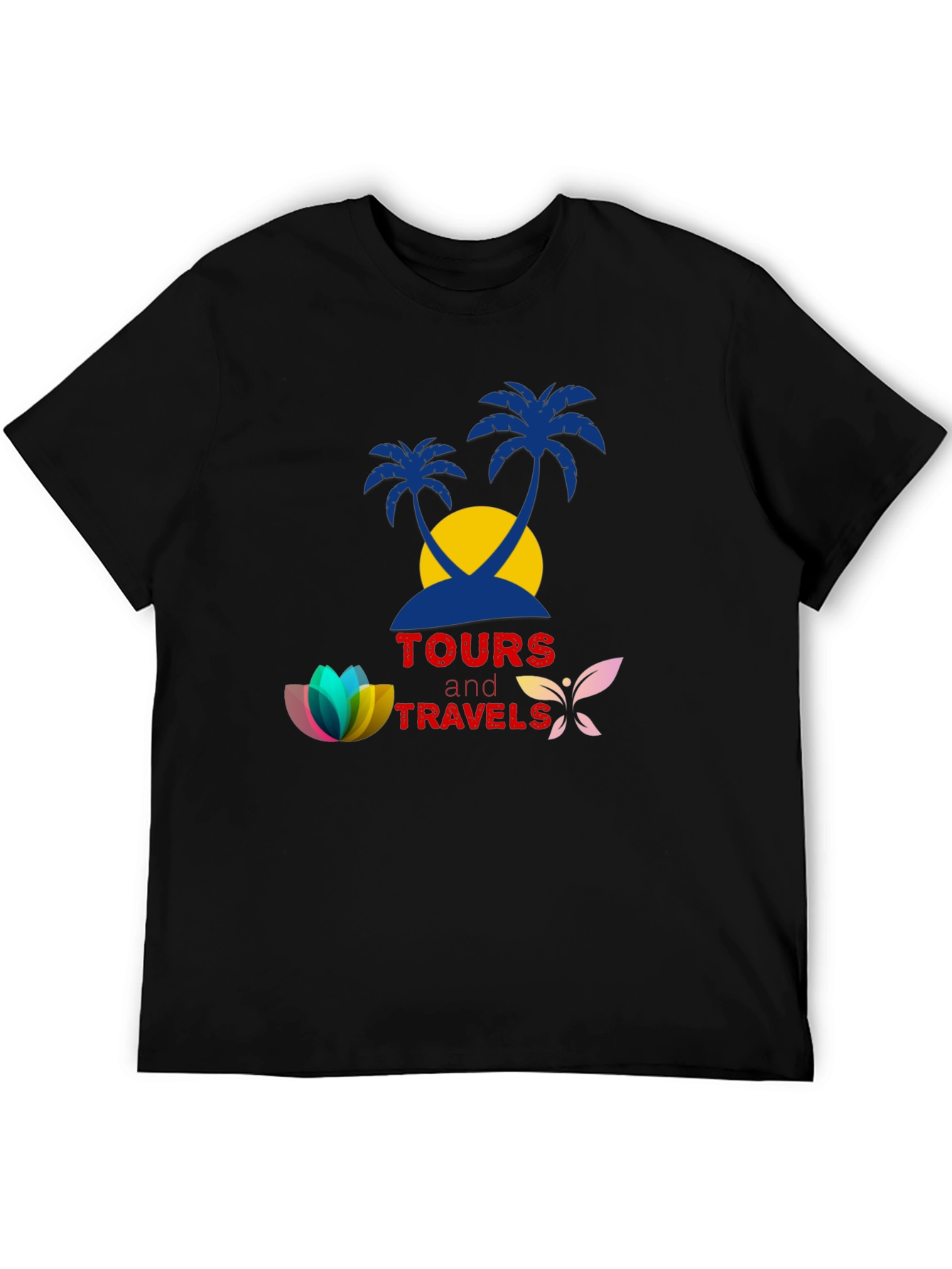 Tours and Travels Black Graphic Tee