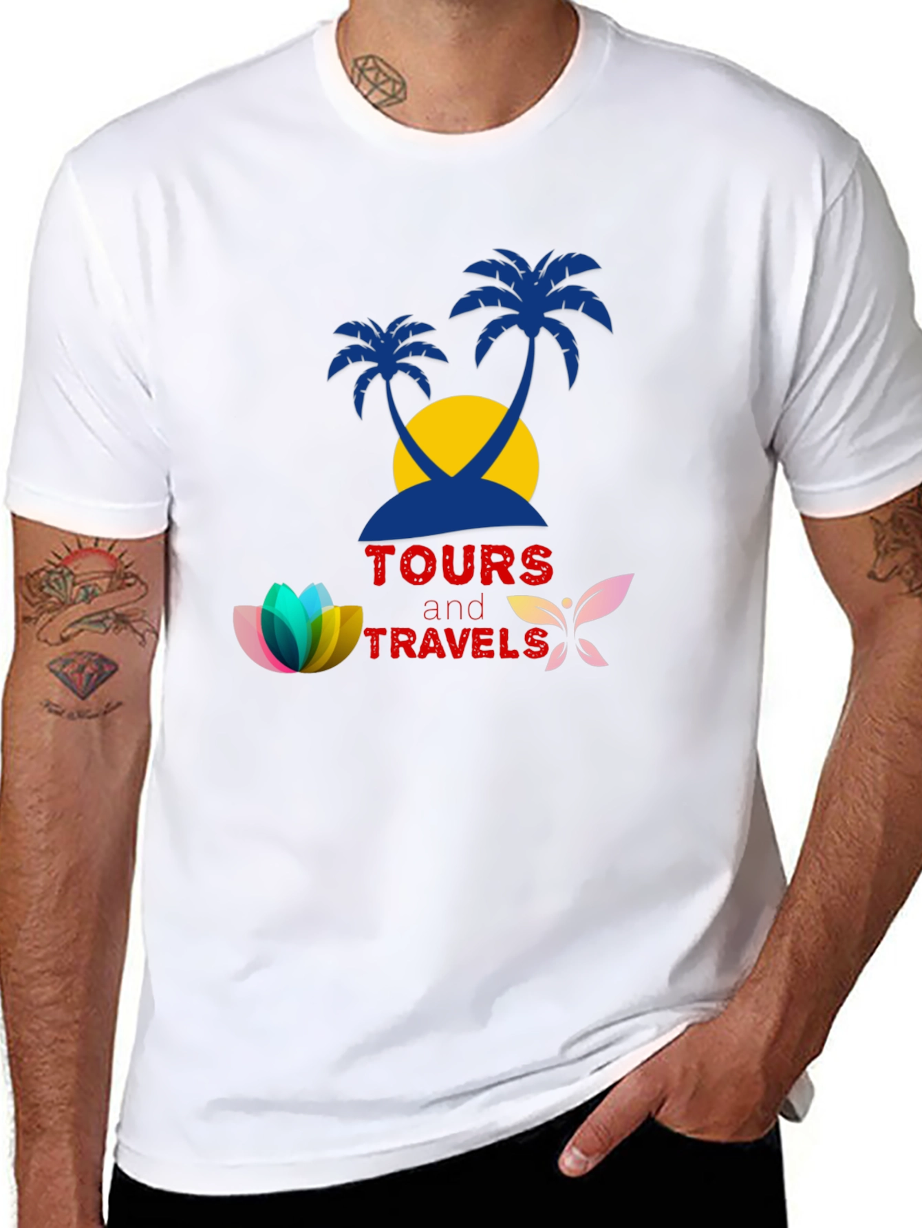 Tours and Travels Black Graphic Tee