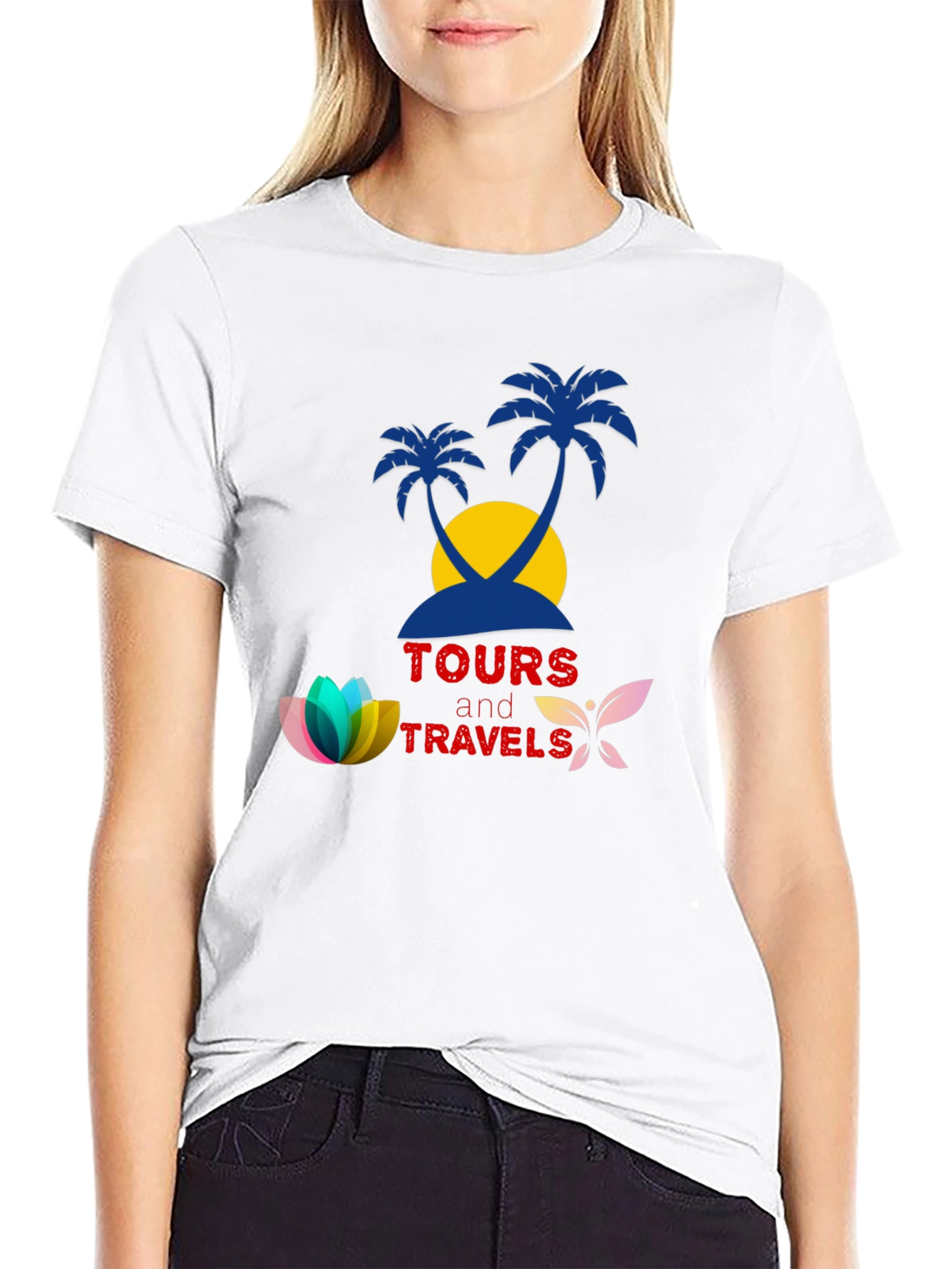 Tours and Travels Black Graphic Tee