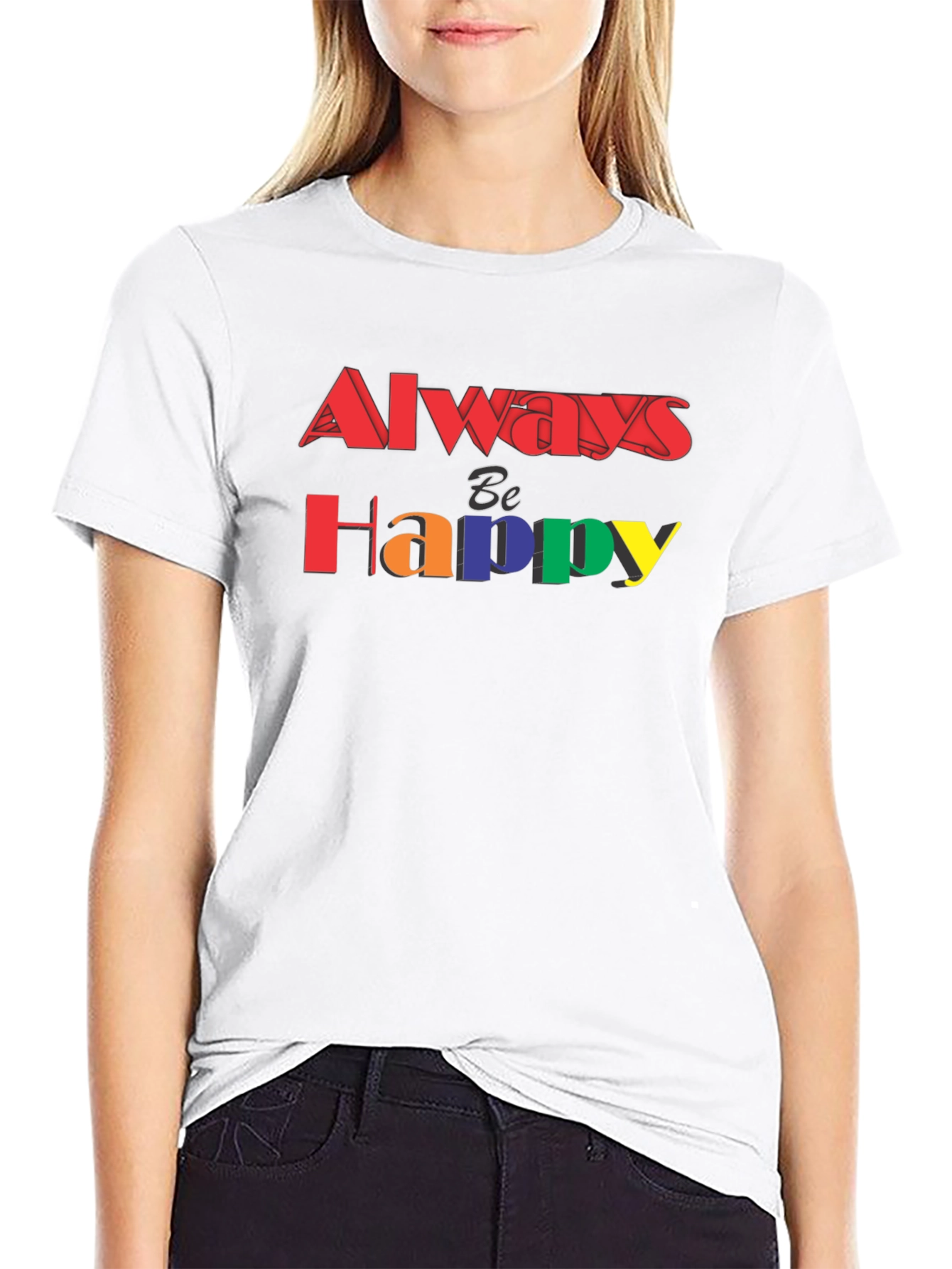 Always Be Happy Graphic Tee - Black T-Shirt