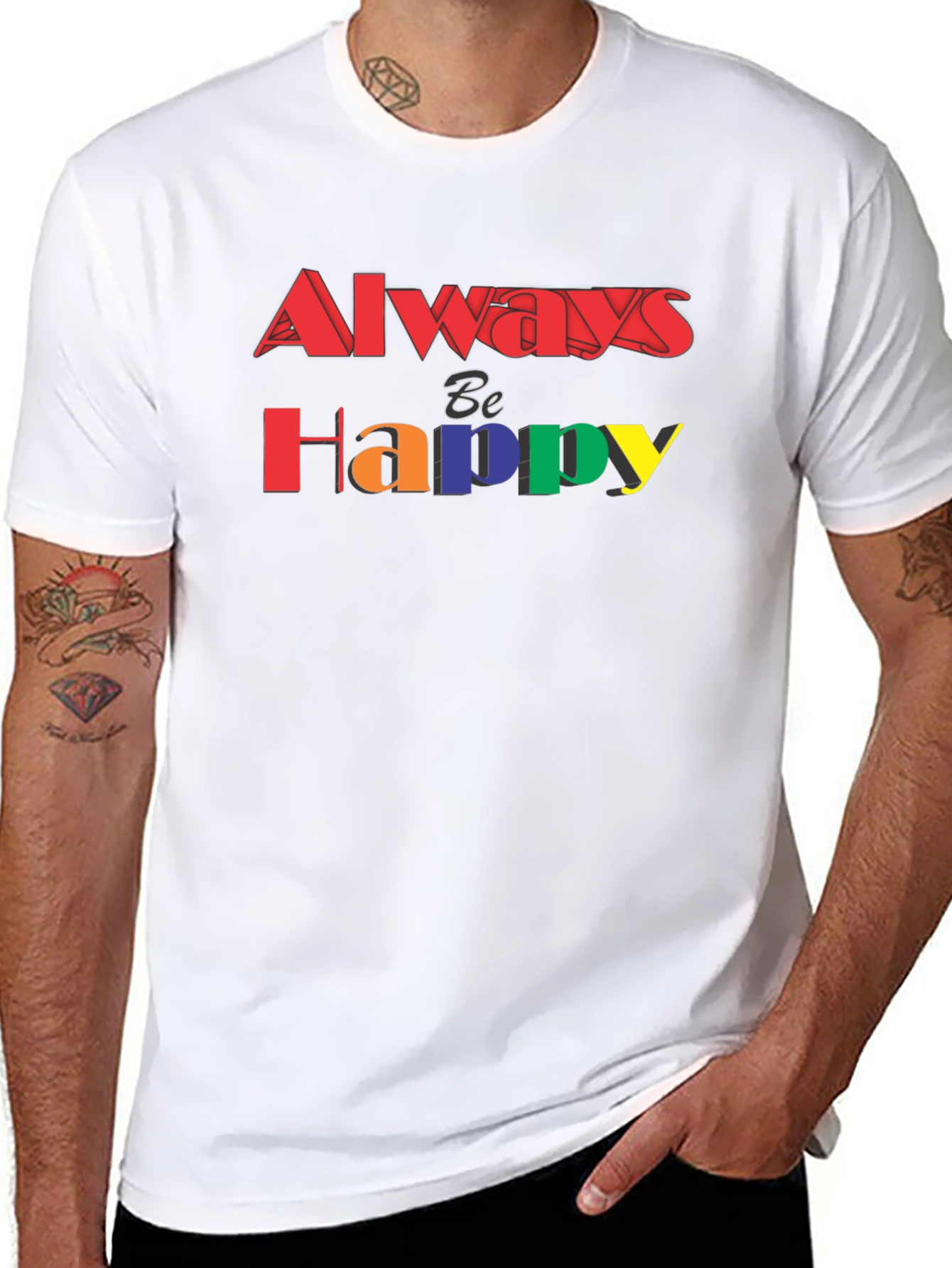 Always Be Happy Graphic Tee - Black T-Shirt