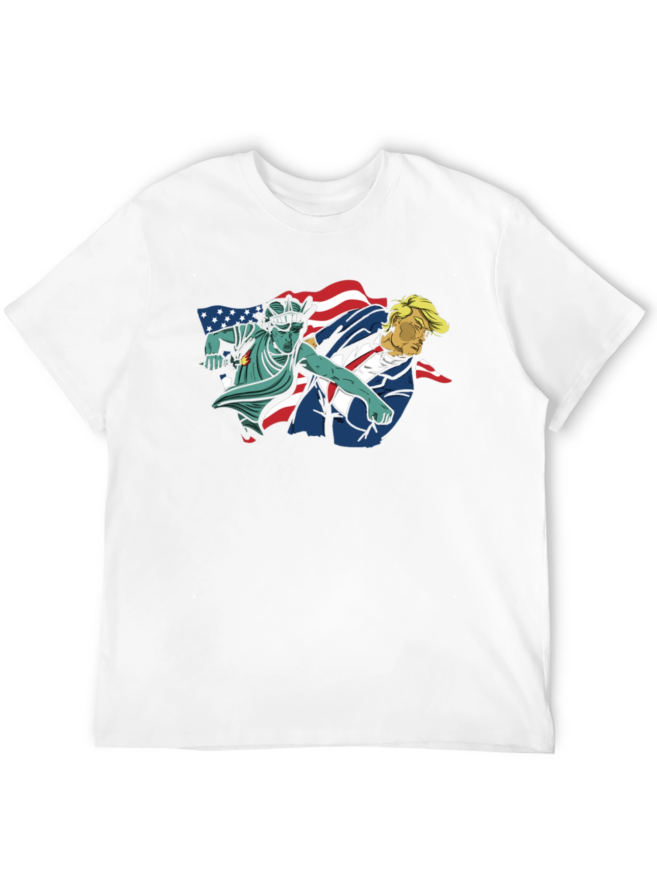 Statue of Liberty Punches Trump Graphic T-Shirt