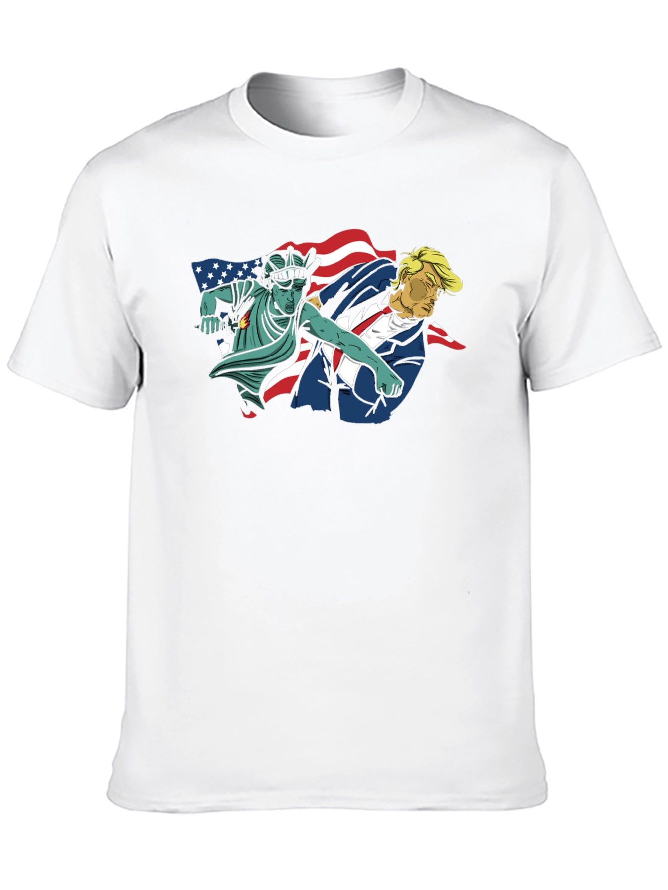 Statue of Liberty Punches Trump Graphic T-Shirt