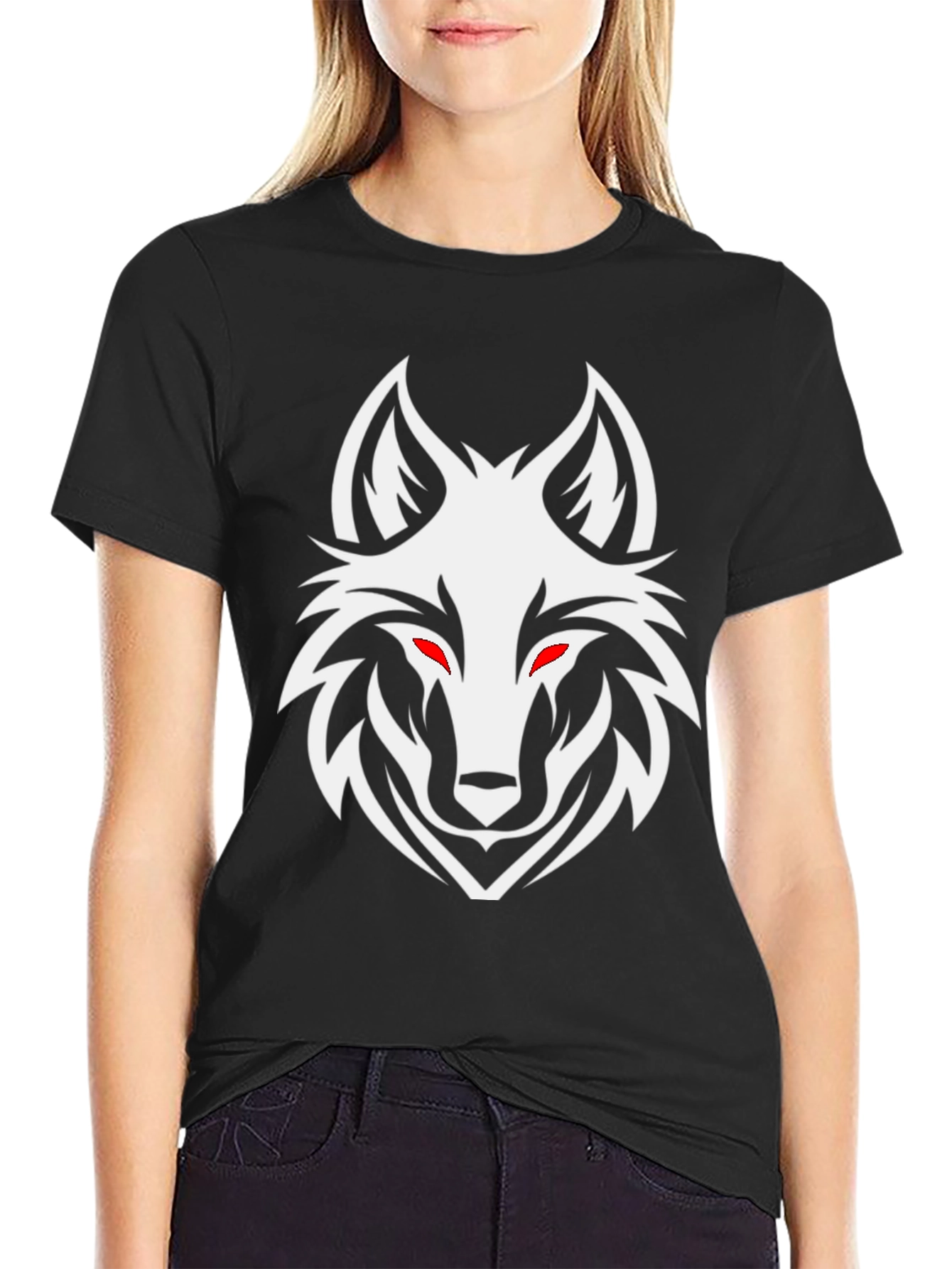Black Wolf Head Graphic Tee