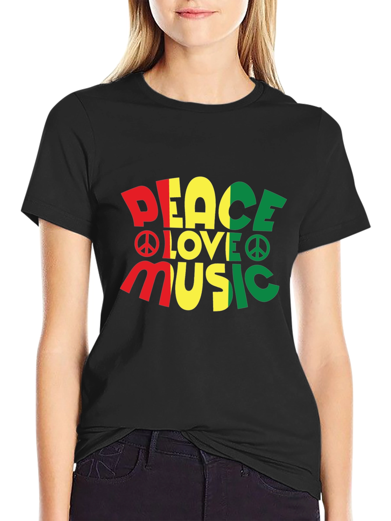 Peace Love Music Rasta T-Shirt