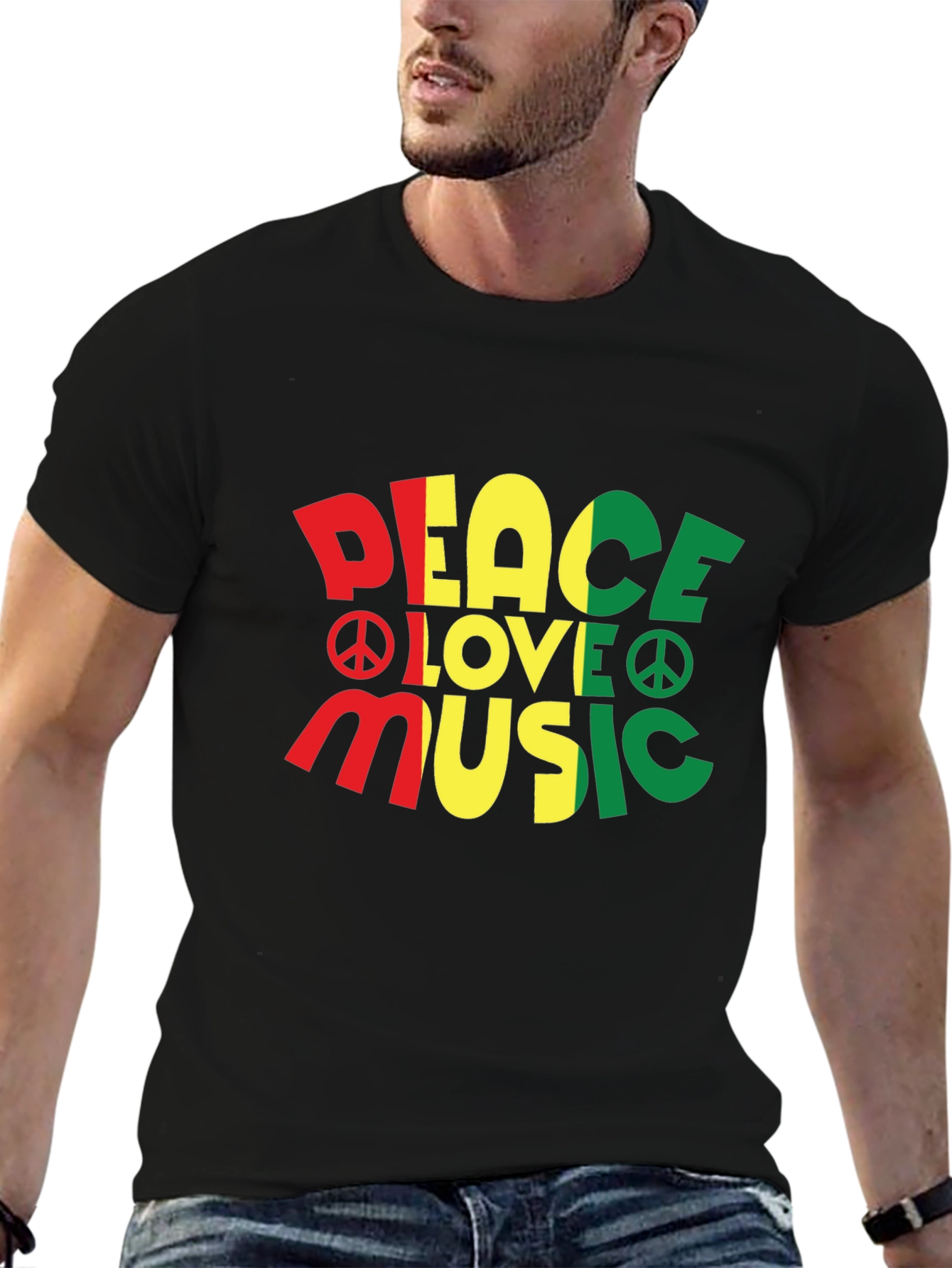 Peace Love Music Rasta T-Shirt