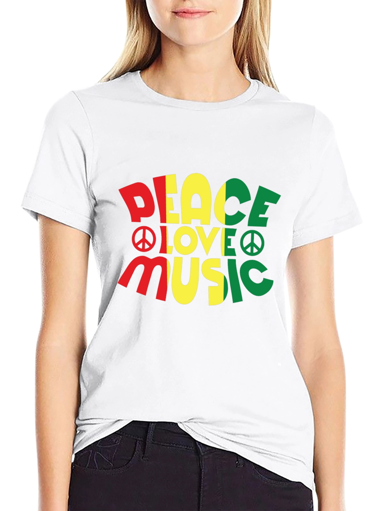 Peace Love Music Rasta T-Shirt