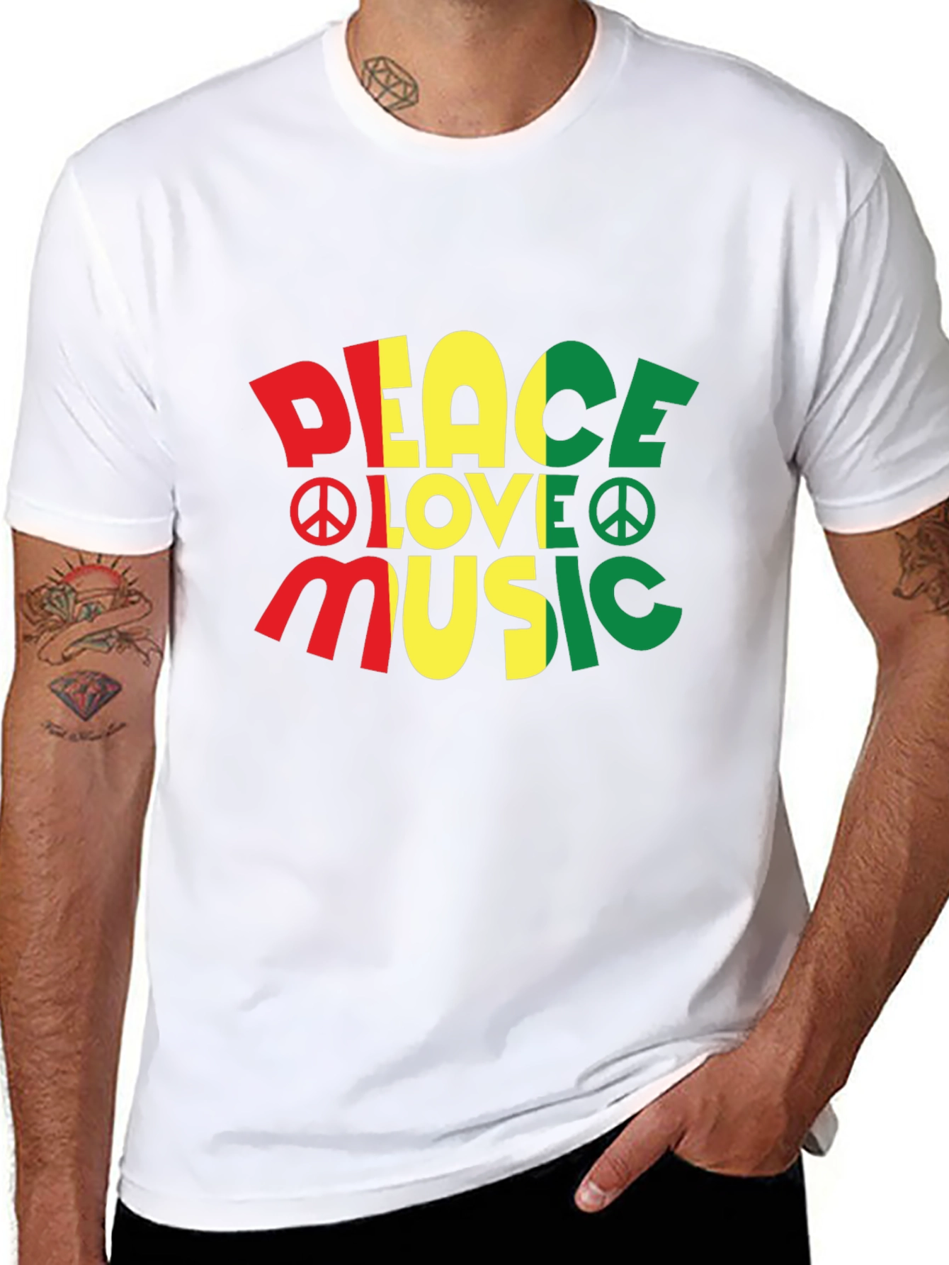 Peace Love Music Rasta T-Shirt