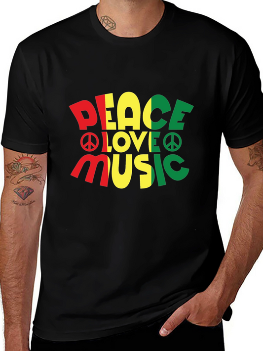 Peace Love Music Rasta T-Shirt