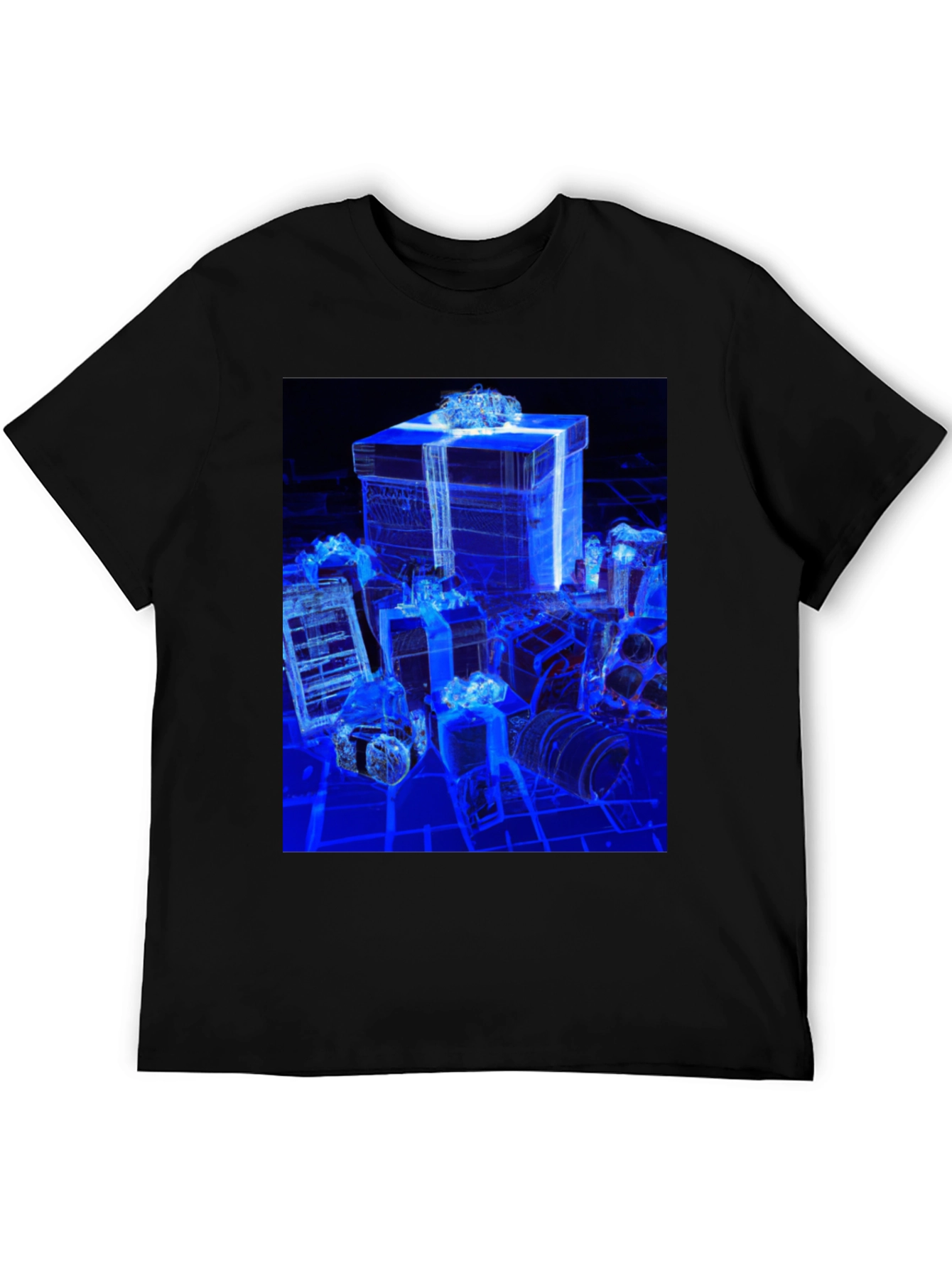Gift Box 3D Print Black T-Shirt