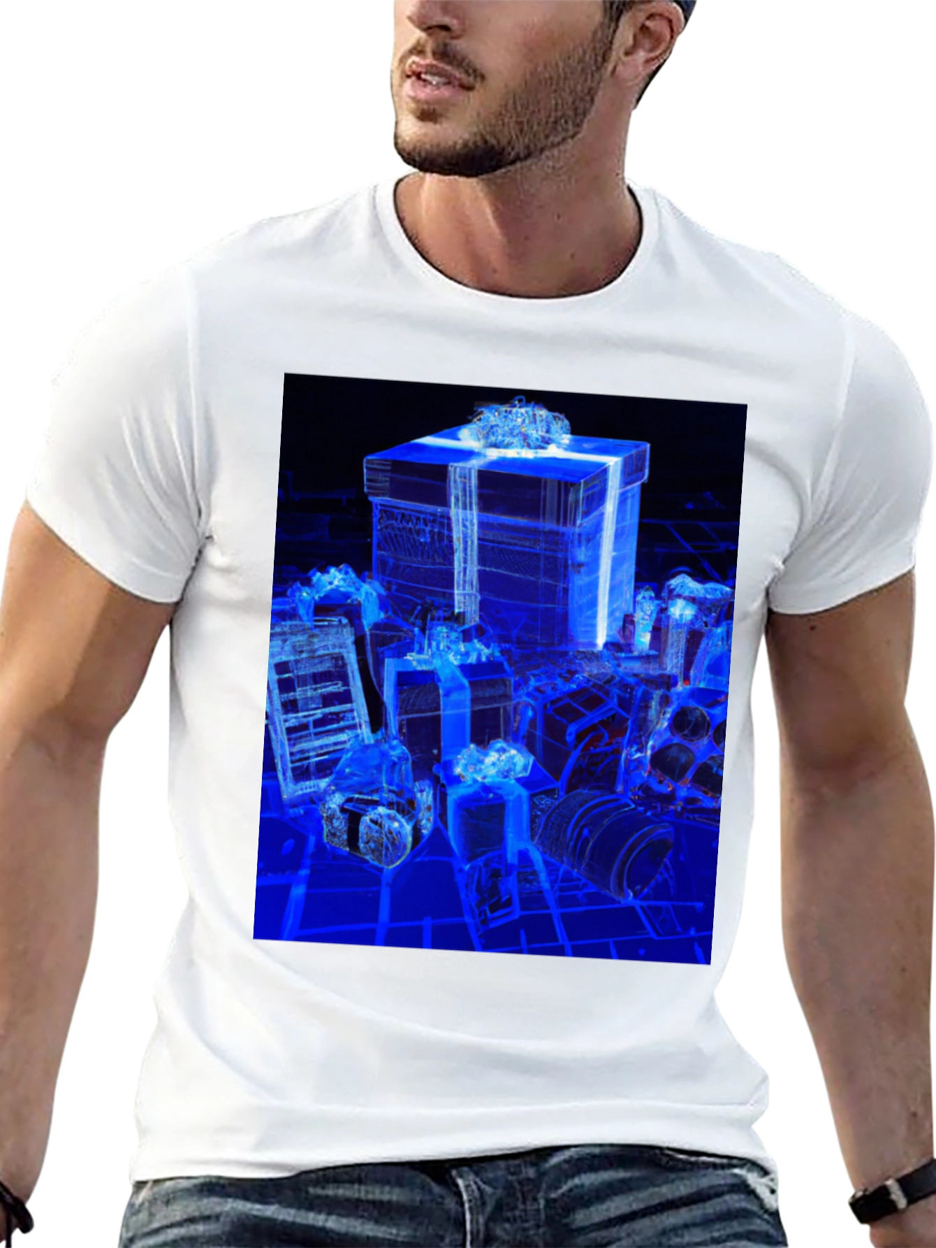 Gift Box 3D Print Black T-Shirt