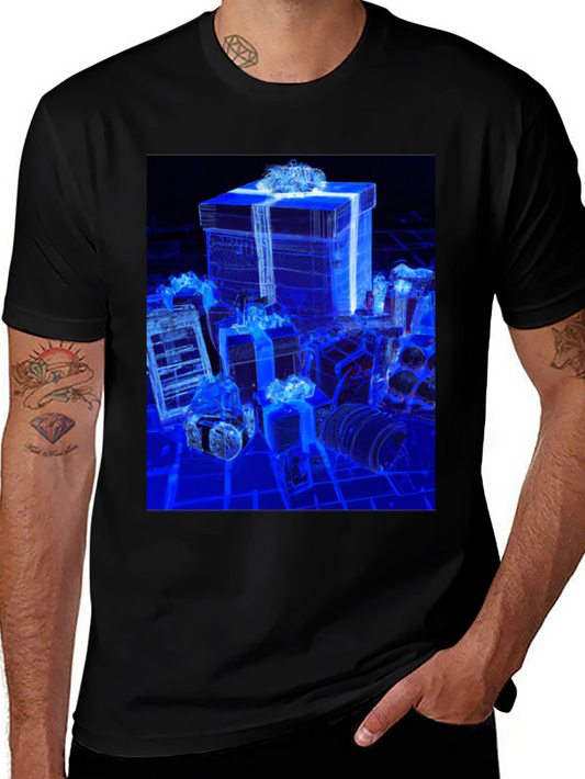 Gift Box 3D Print Black T-Shirt