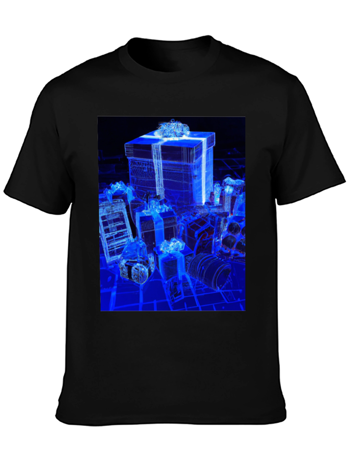 Gift Box 3D Print Black T-Shirt