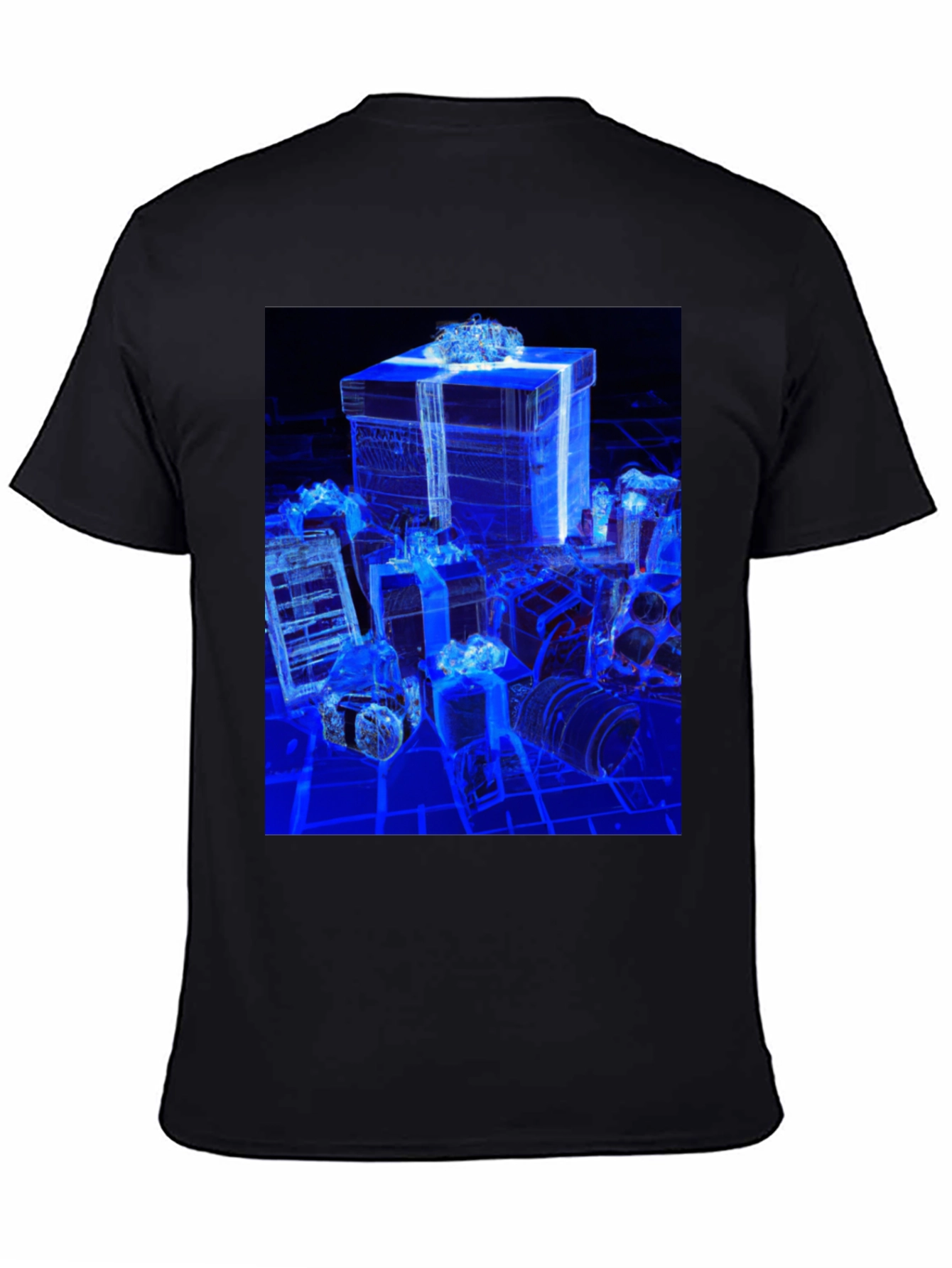 Gift Box 3D Print Black T-Shirt