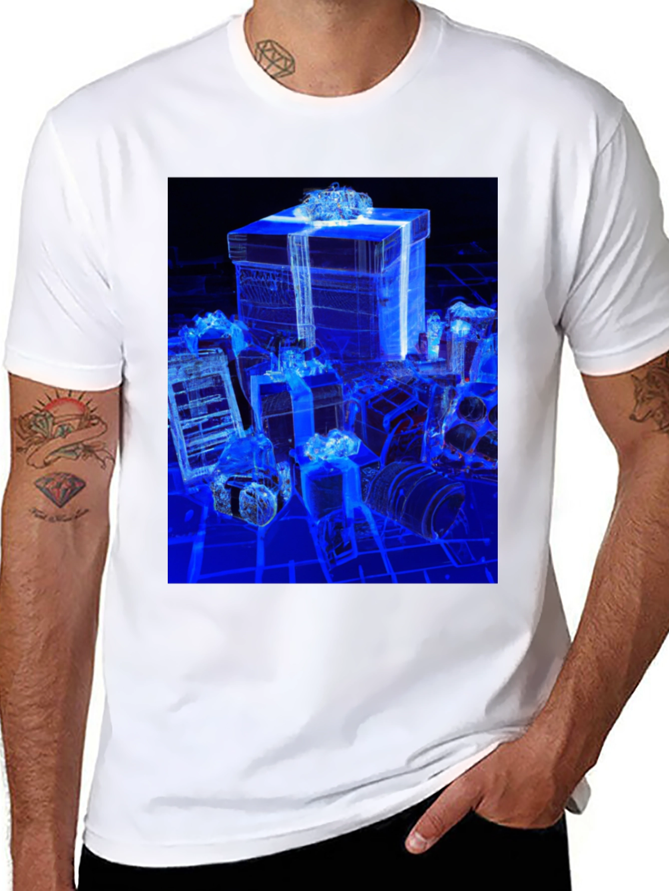 Gift Box 3D Print Black T-Shirt