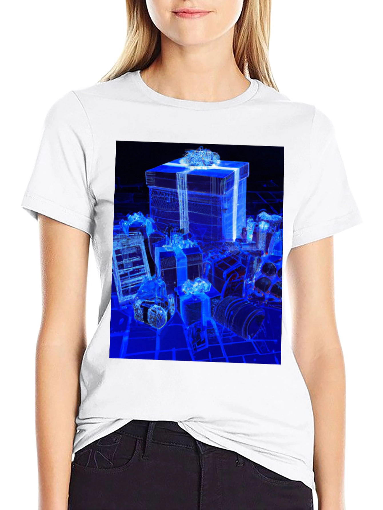Gift Box 3D Print Black T-Shirt
