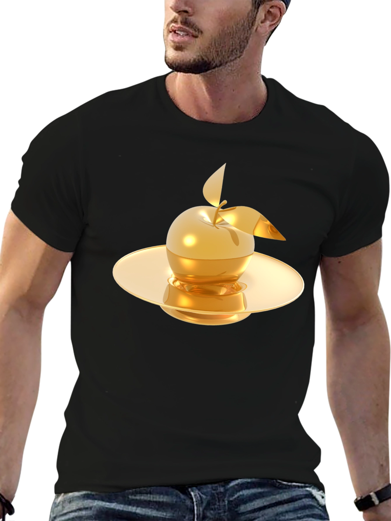 Golden Apple Saturn T-Shirt - Unique Graphic Tee