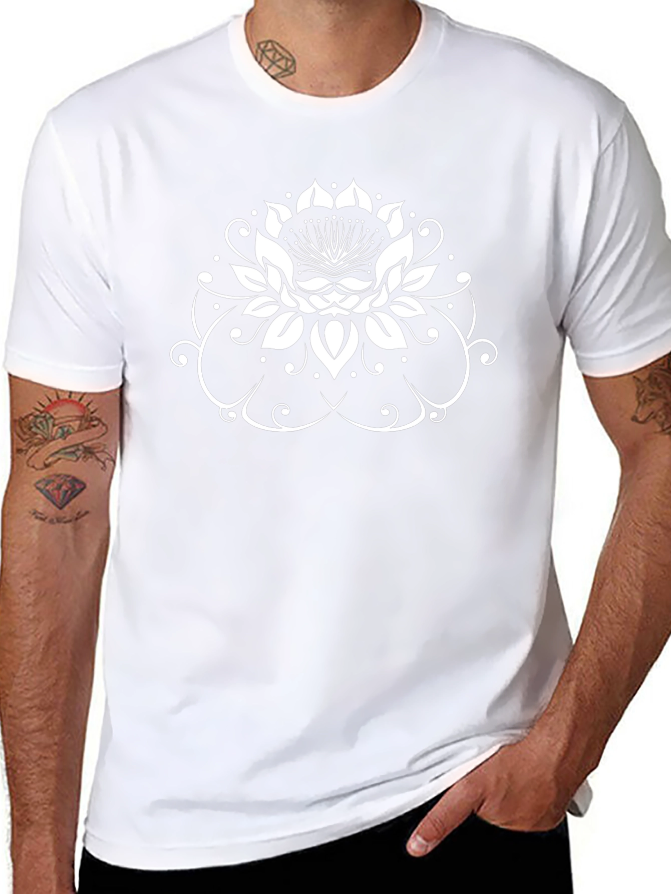 Lotus Flower Graphic Print T-Shirt