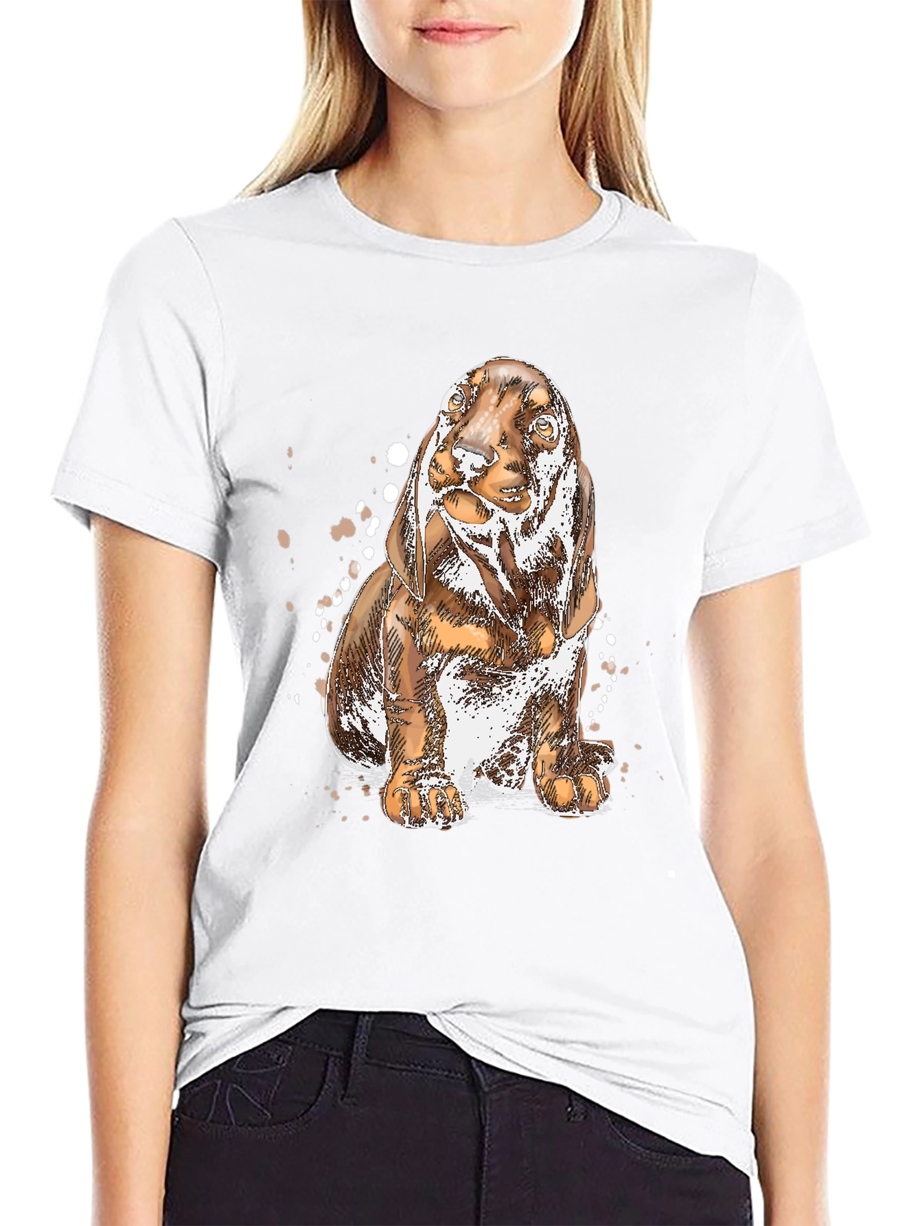 Dog Sketch Graphic Tee - Black