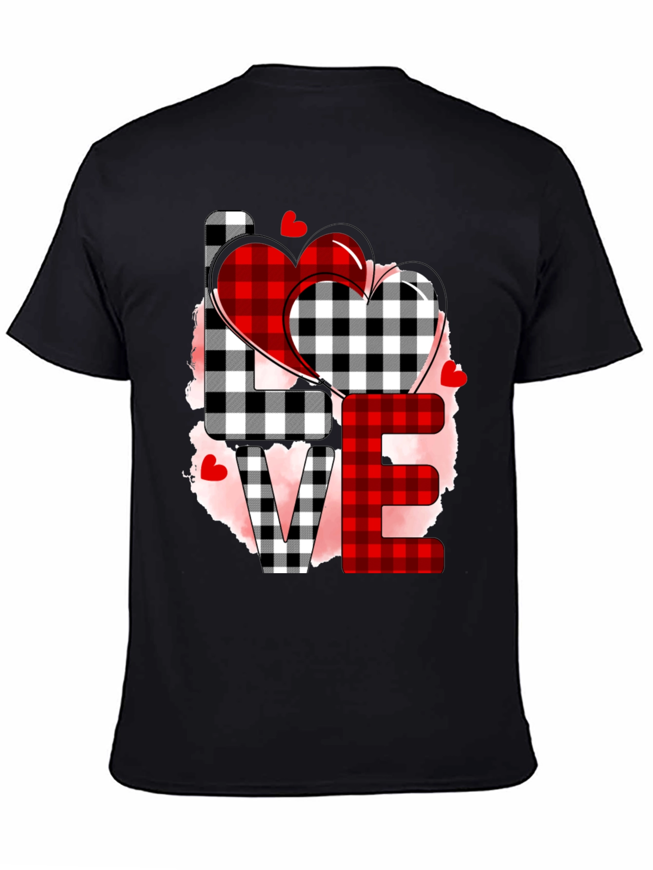 Love Plaid Heart Graphic Tee
