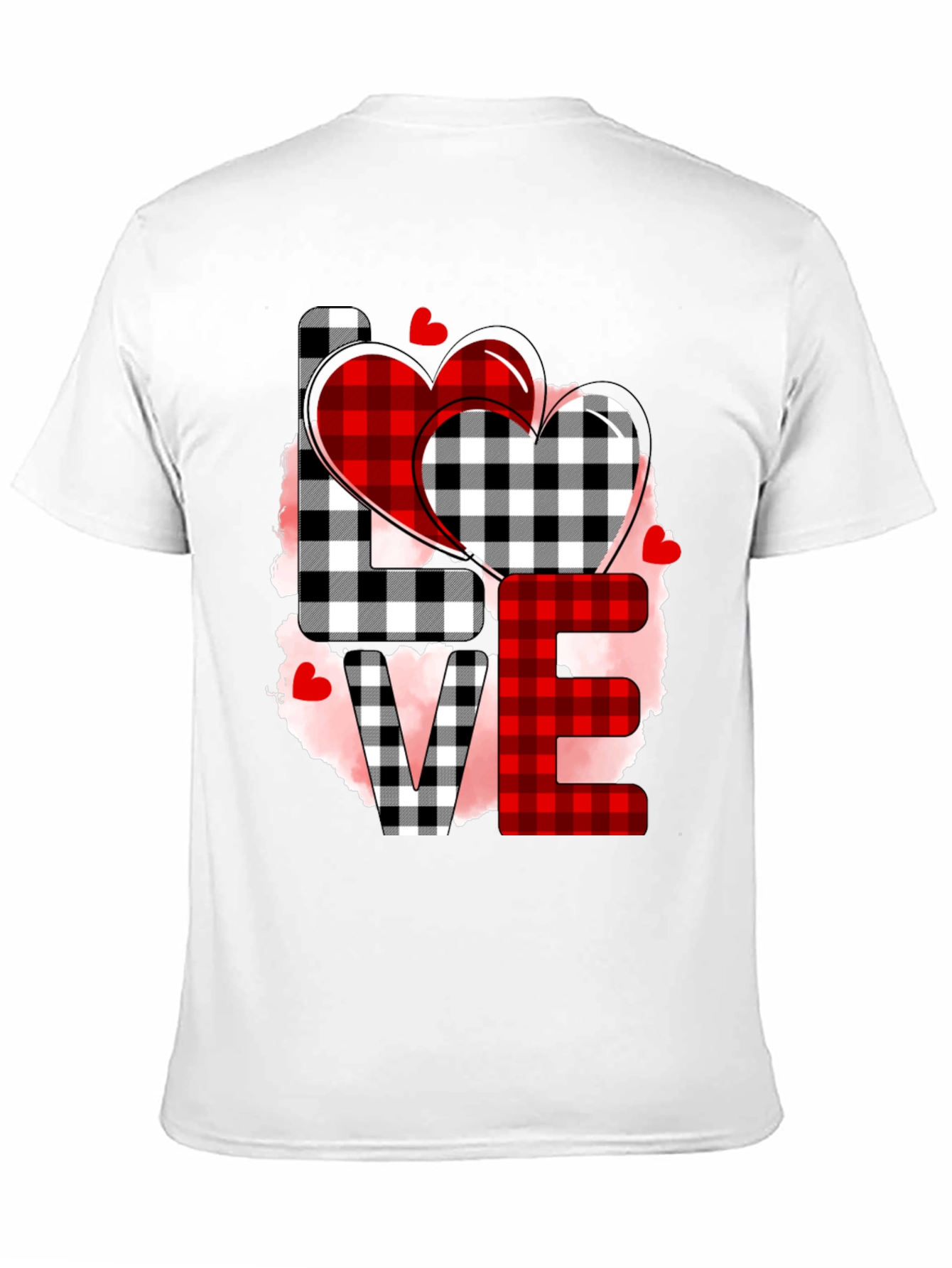 Love Plaid Heart Graphic Tee