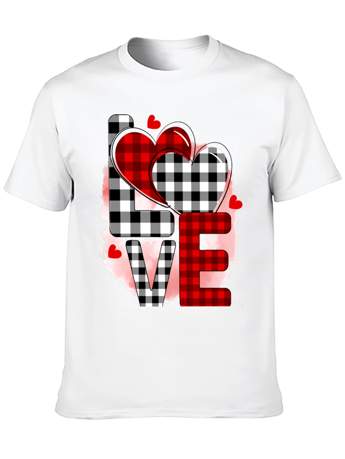 Love Plaid Heart Graphic Tee