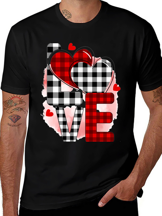 Love Plaid Heart Graphic Tee