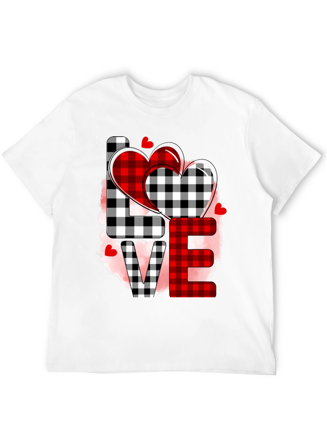 Love Plaid Heart Graphic Tee