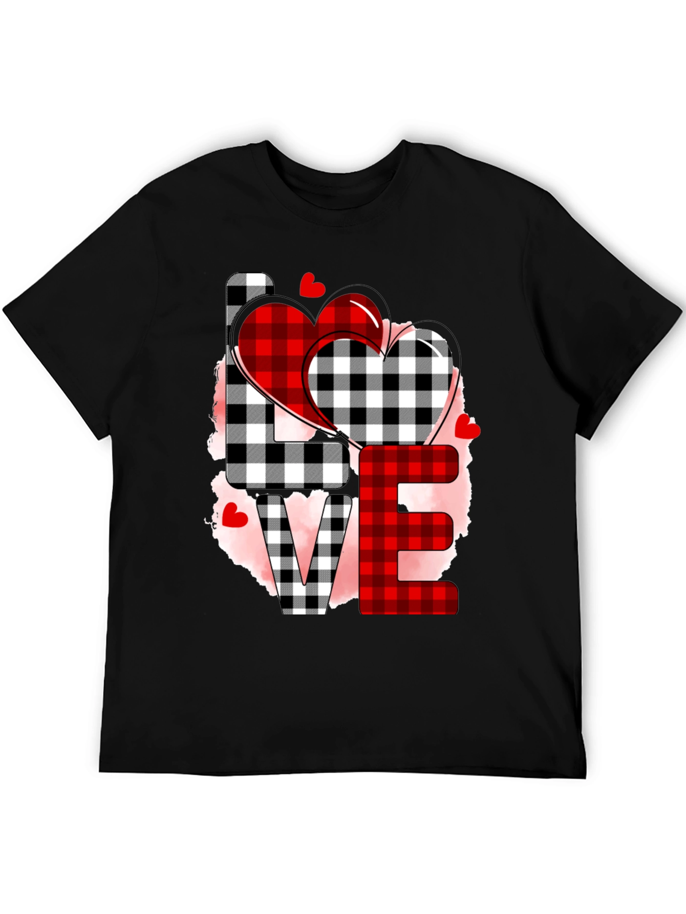 Love Plaid Heart Graphic Tee