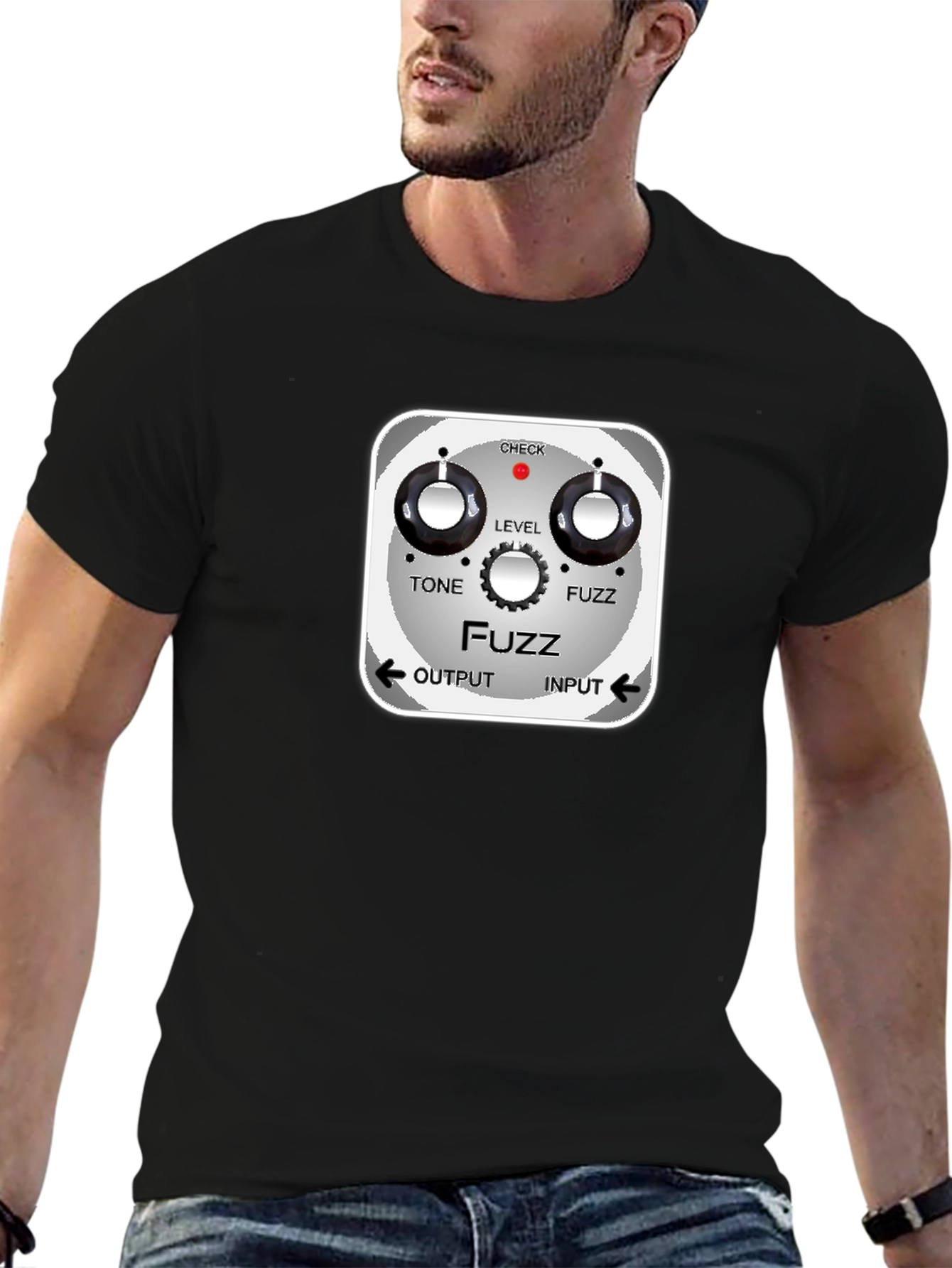 Fuzz Pedal Graphic Black T-Shirt - Guitar Effects