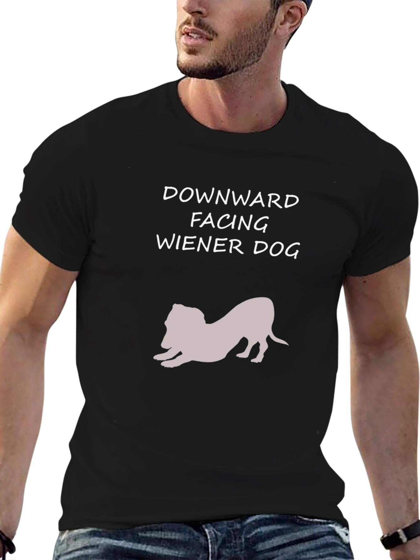 Downward Facing Wiener Dog Graphic Tee