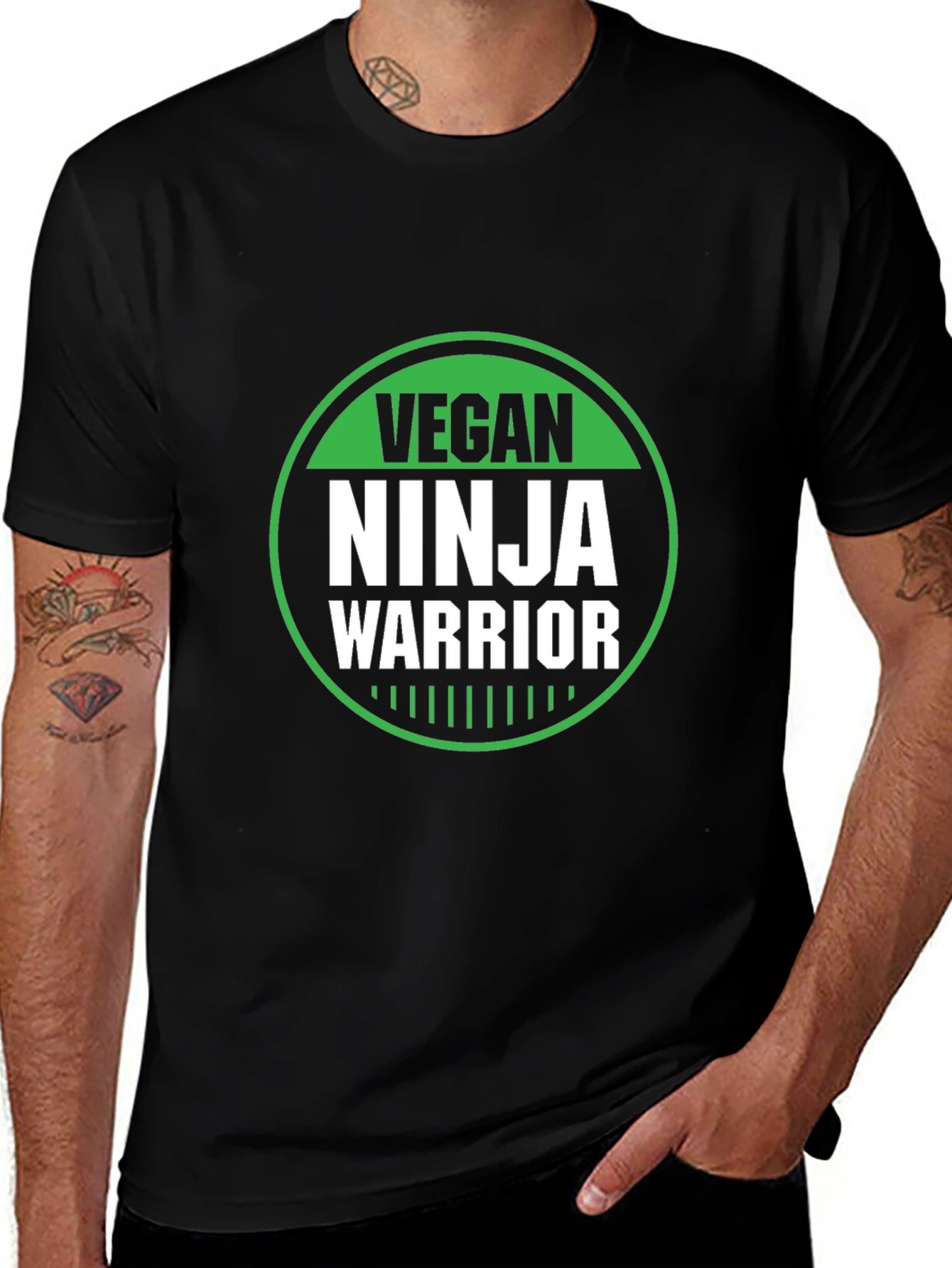 Vegan Ninja Warrior Graphic Tee - Black