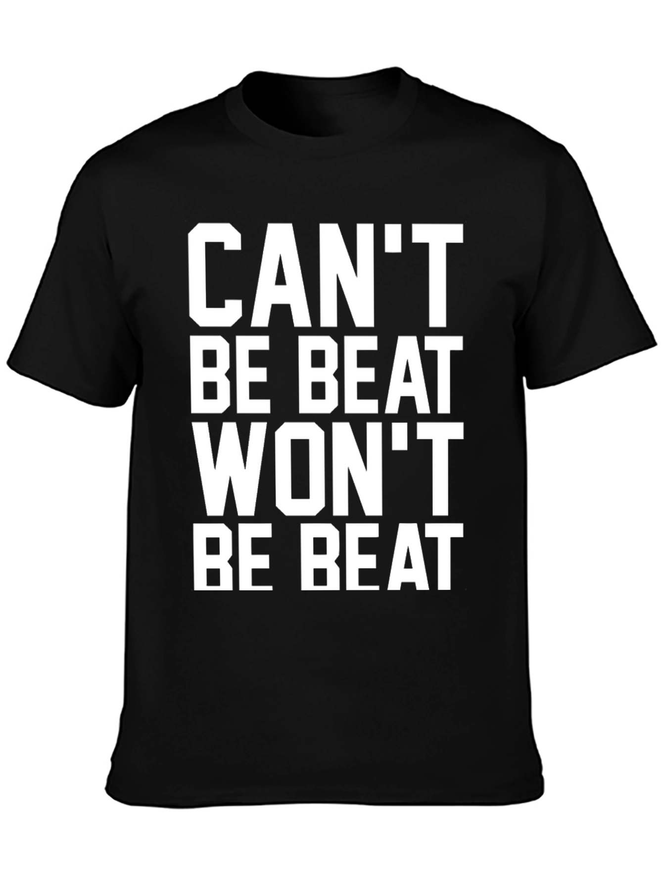 Cant Be Beat Mens Black Graphic T-Shirt