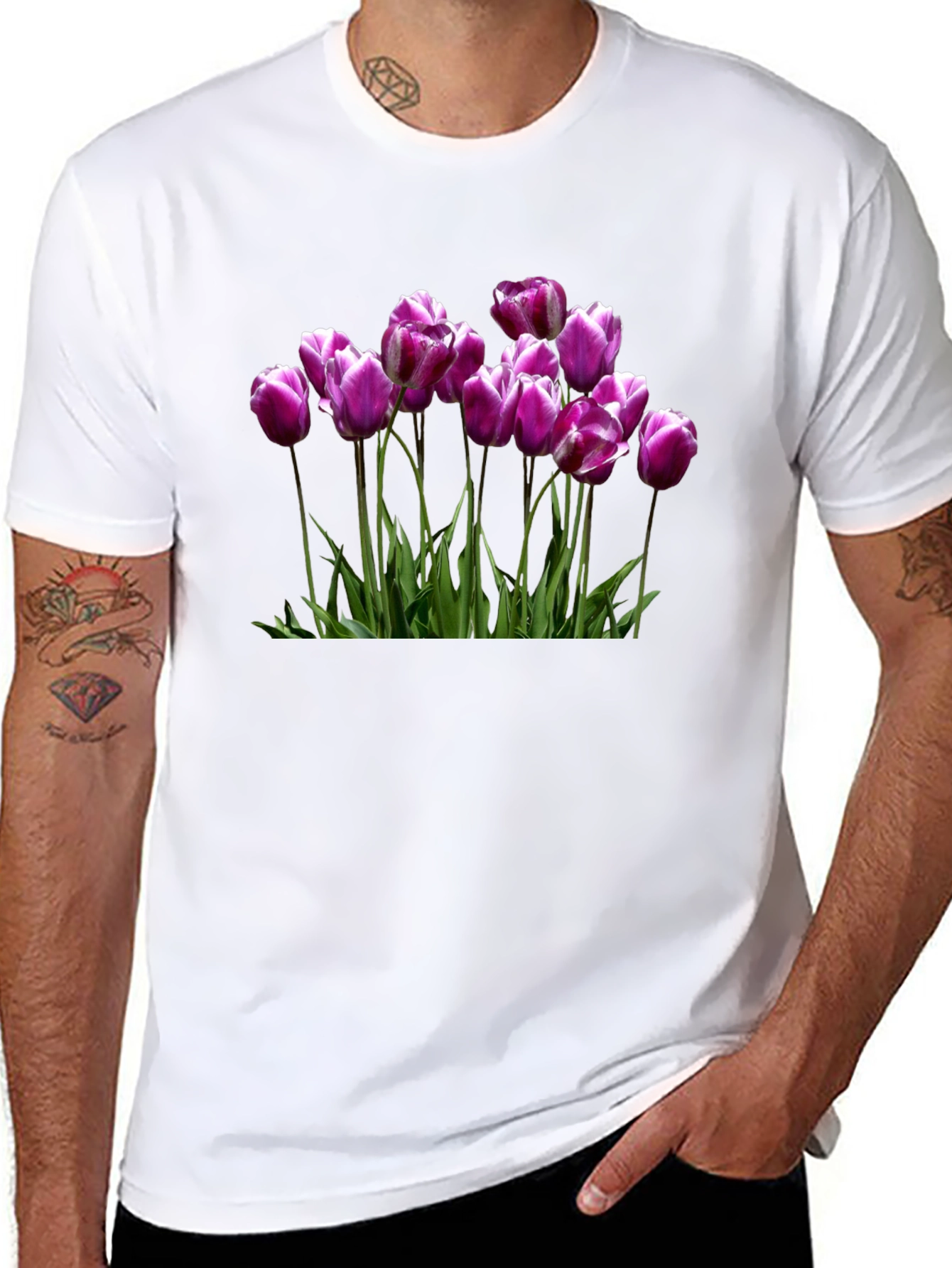 Tulip Graphic Black T-Shirt