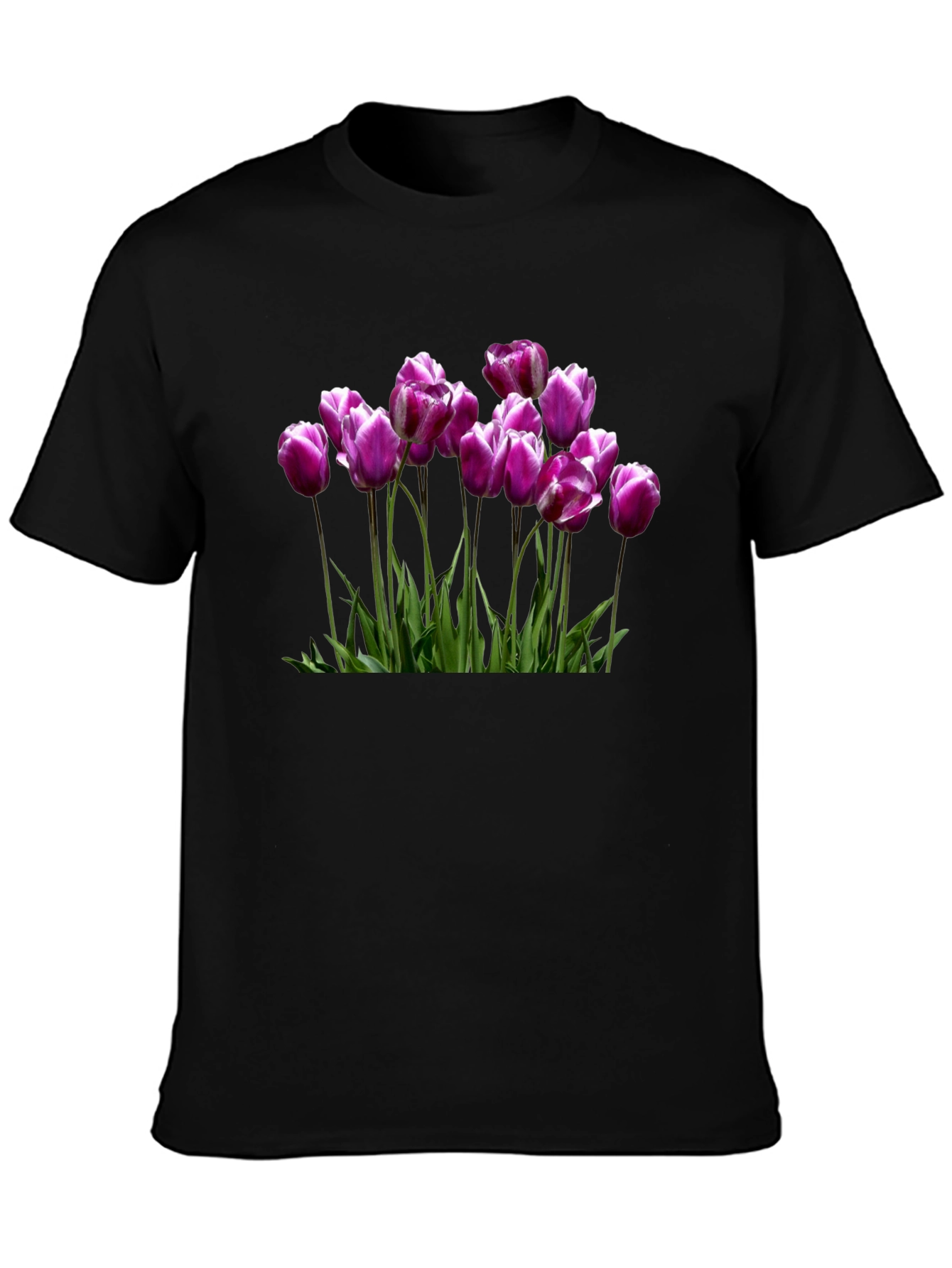 Tulip Graphic Black T-Shirt