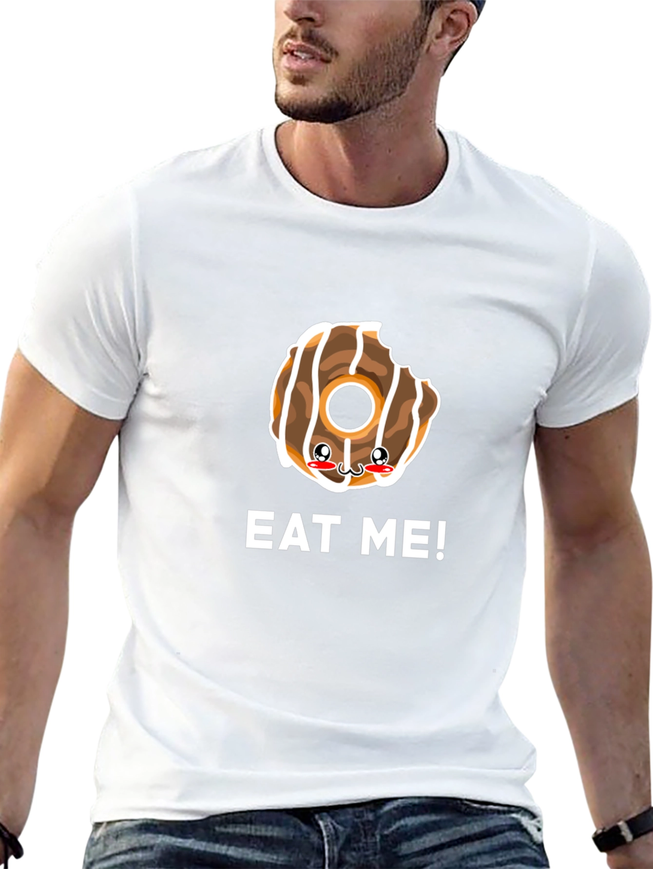 Eat Me Donut Graphic Tee - Black Cotton T-Shirt