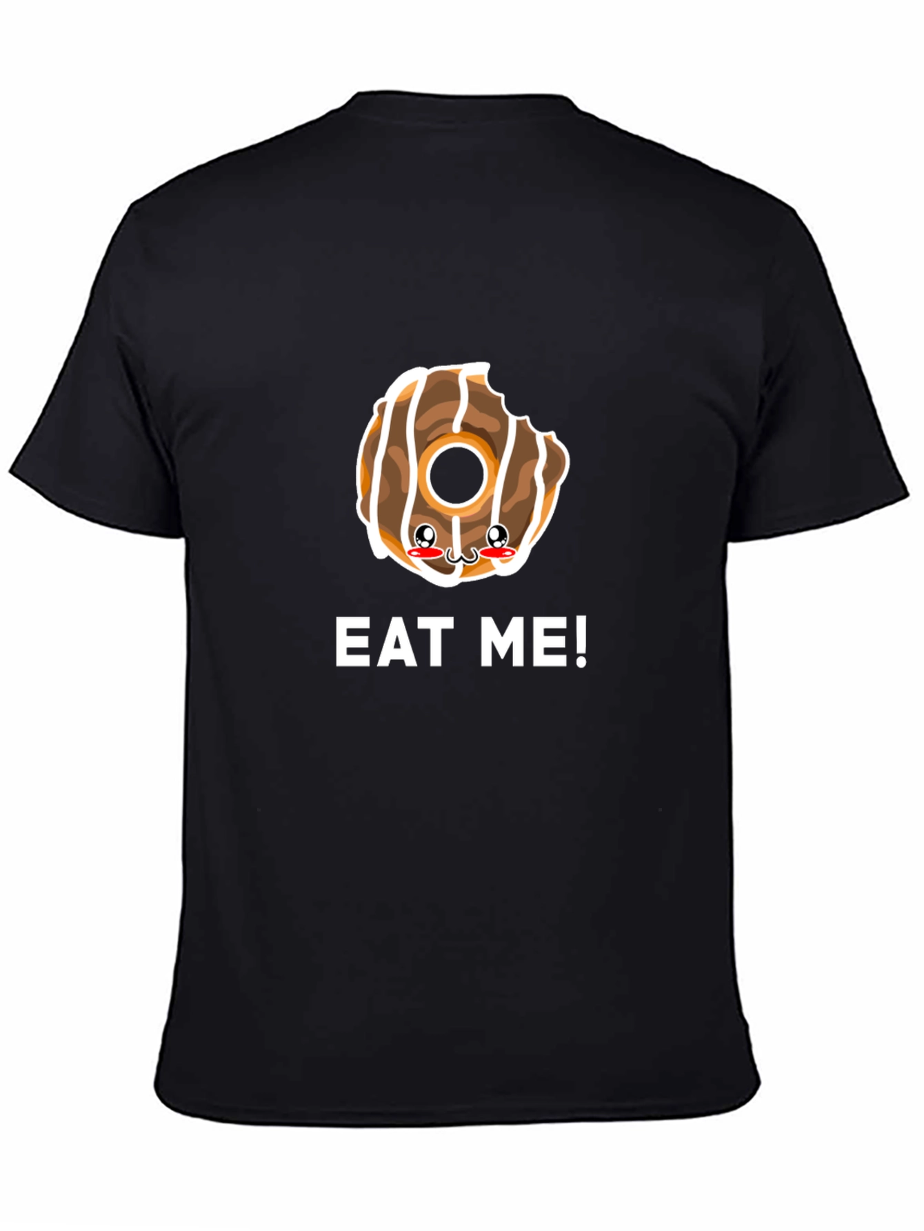 Eat Me Donut Graphic Tee - Black Cotton T-Shirt