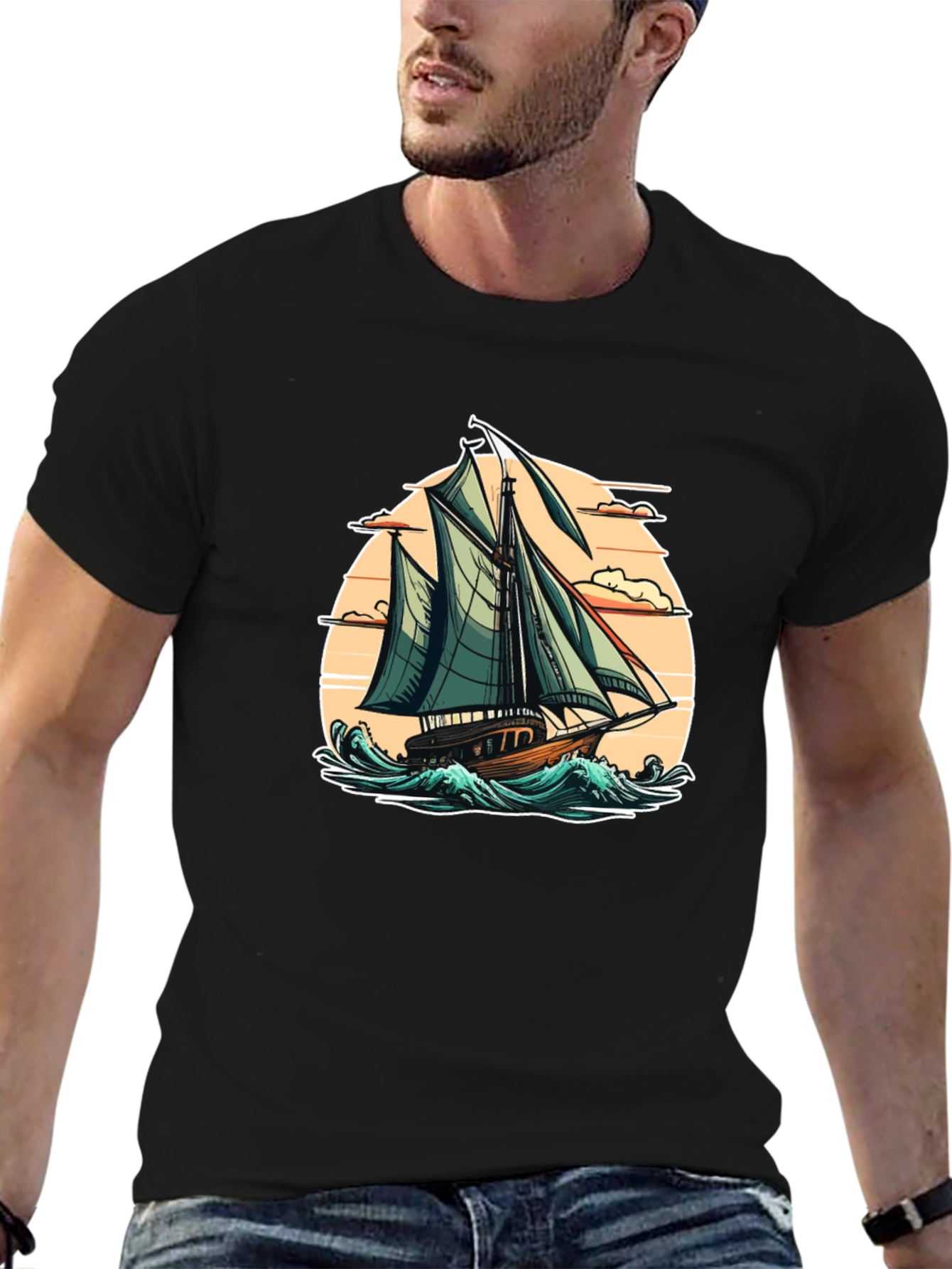 Sailboat Graphic Tee - Coastal Style